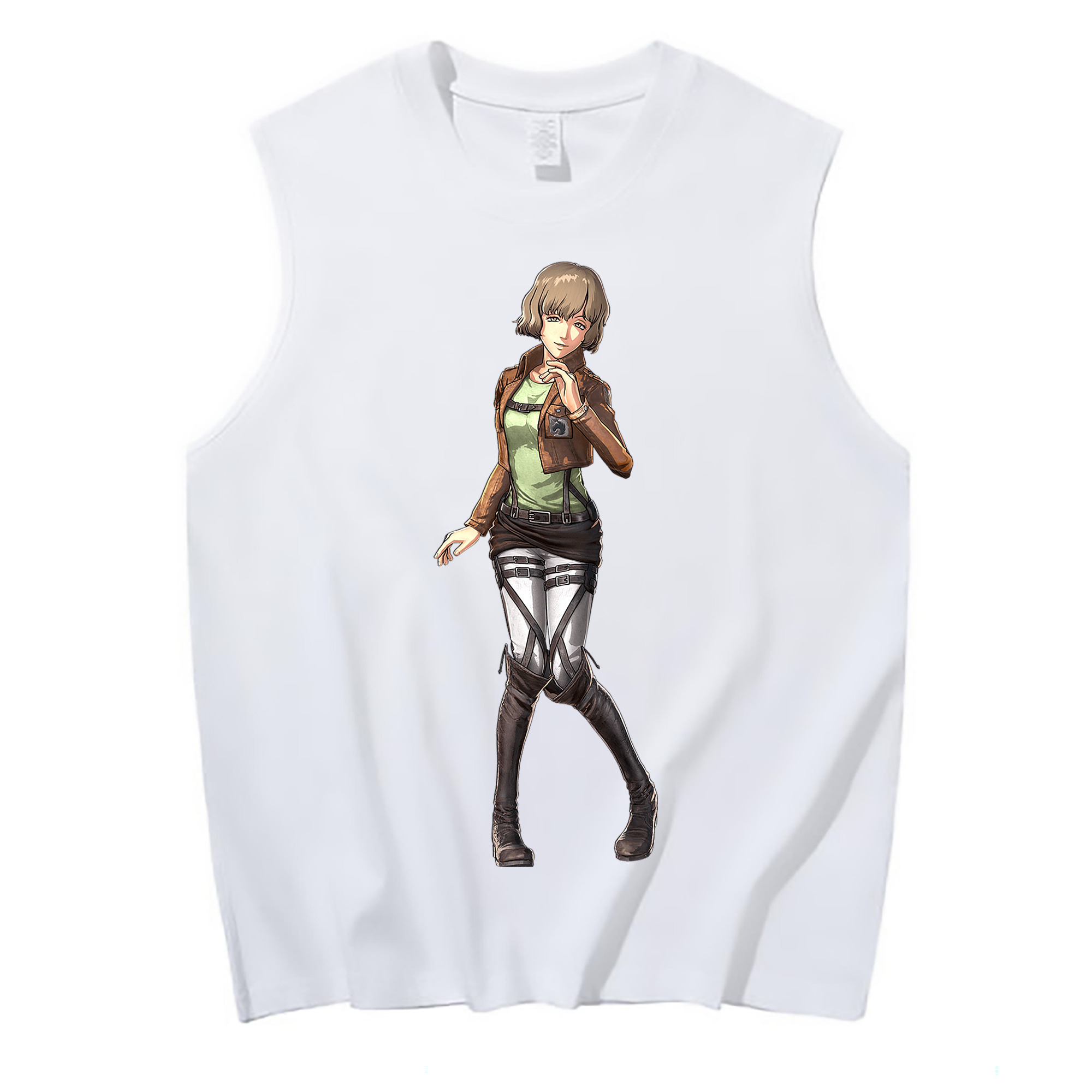 （画像用） 進撃の巨人 ヒツチ Attack on Titan Hitch コットン100％タンクトップ（フロントプリント）