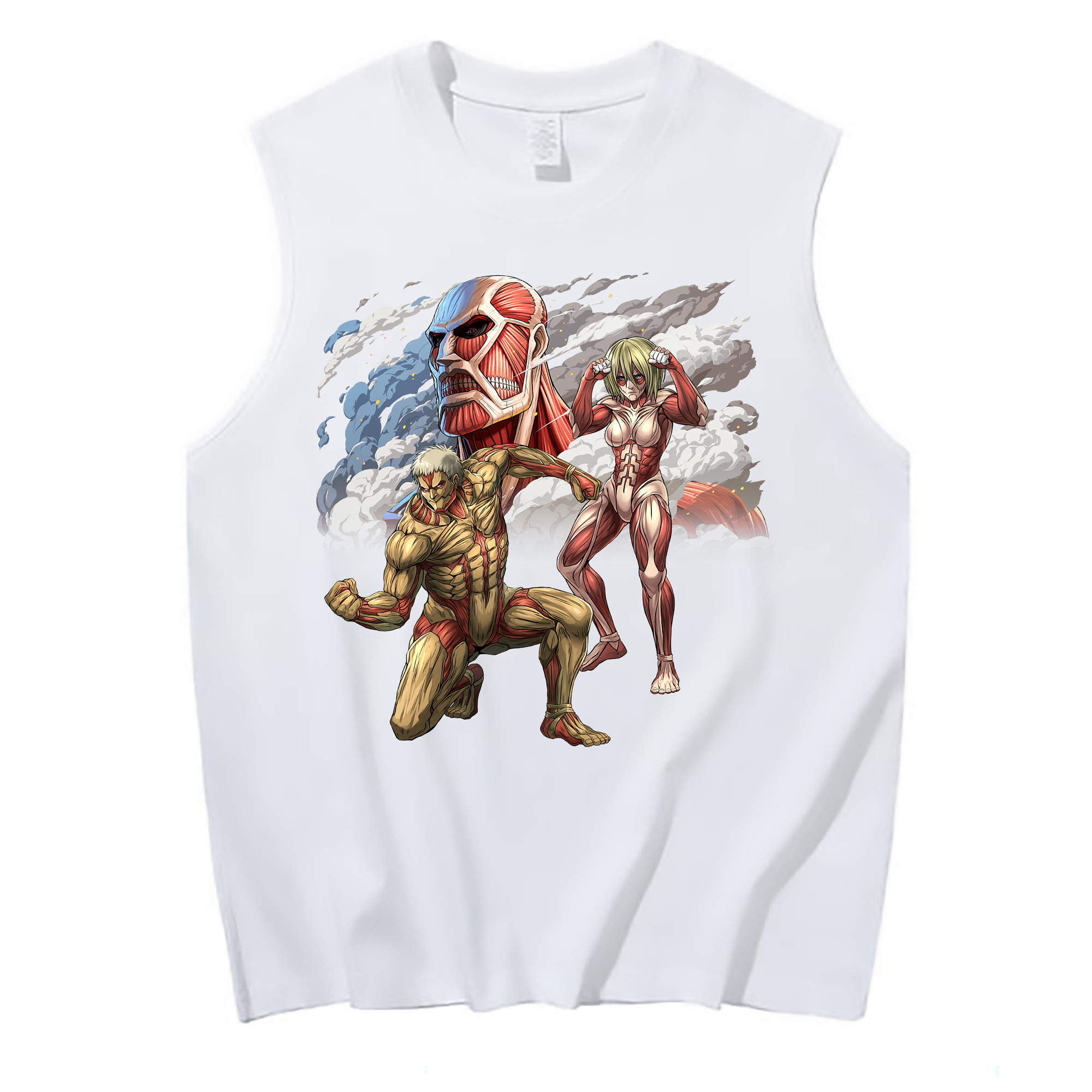 （画像用） 進撃の巨人 Attack on Titan コットン100％タンクトップ（フロントプリント）