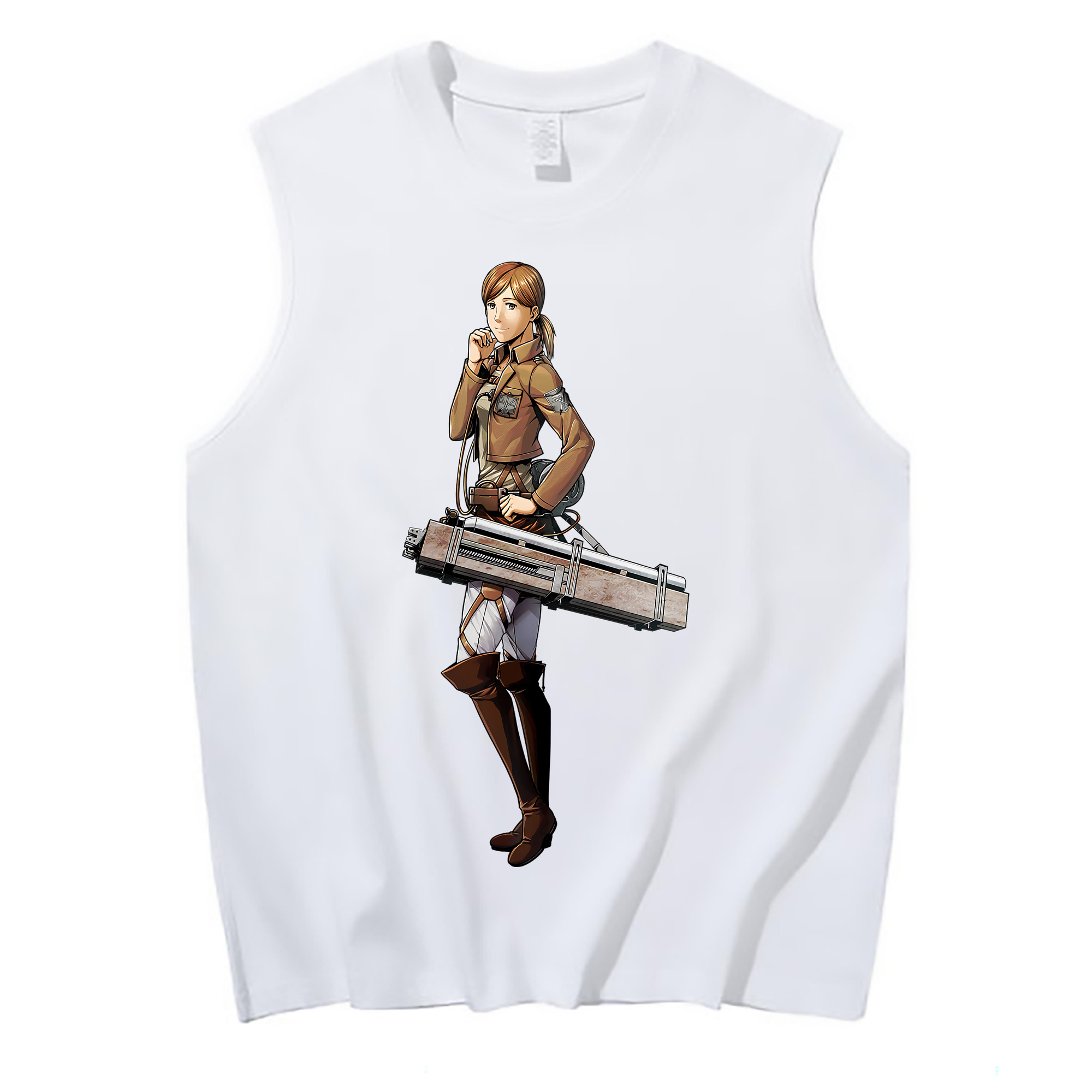 （画像用） 進撃の巨人 Attack on Titan コットン100％タンクトップ（フロントプリント）