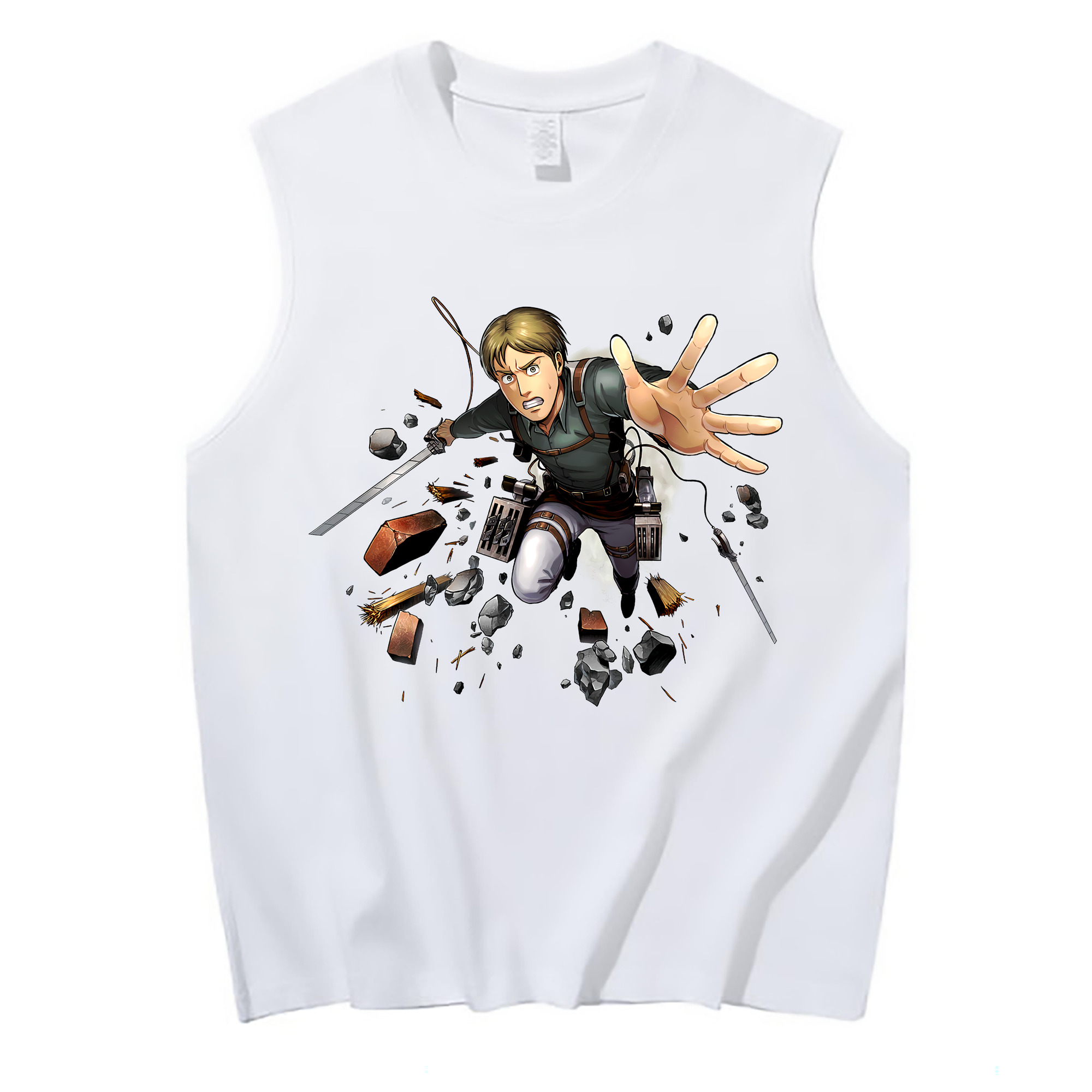 （画像用） 進撃の巨人 Attack on Titan コットン100％タンクトップ（フロントプリント）