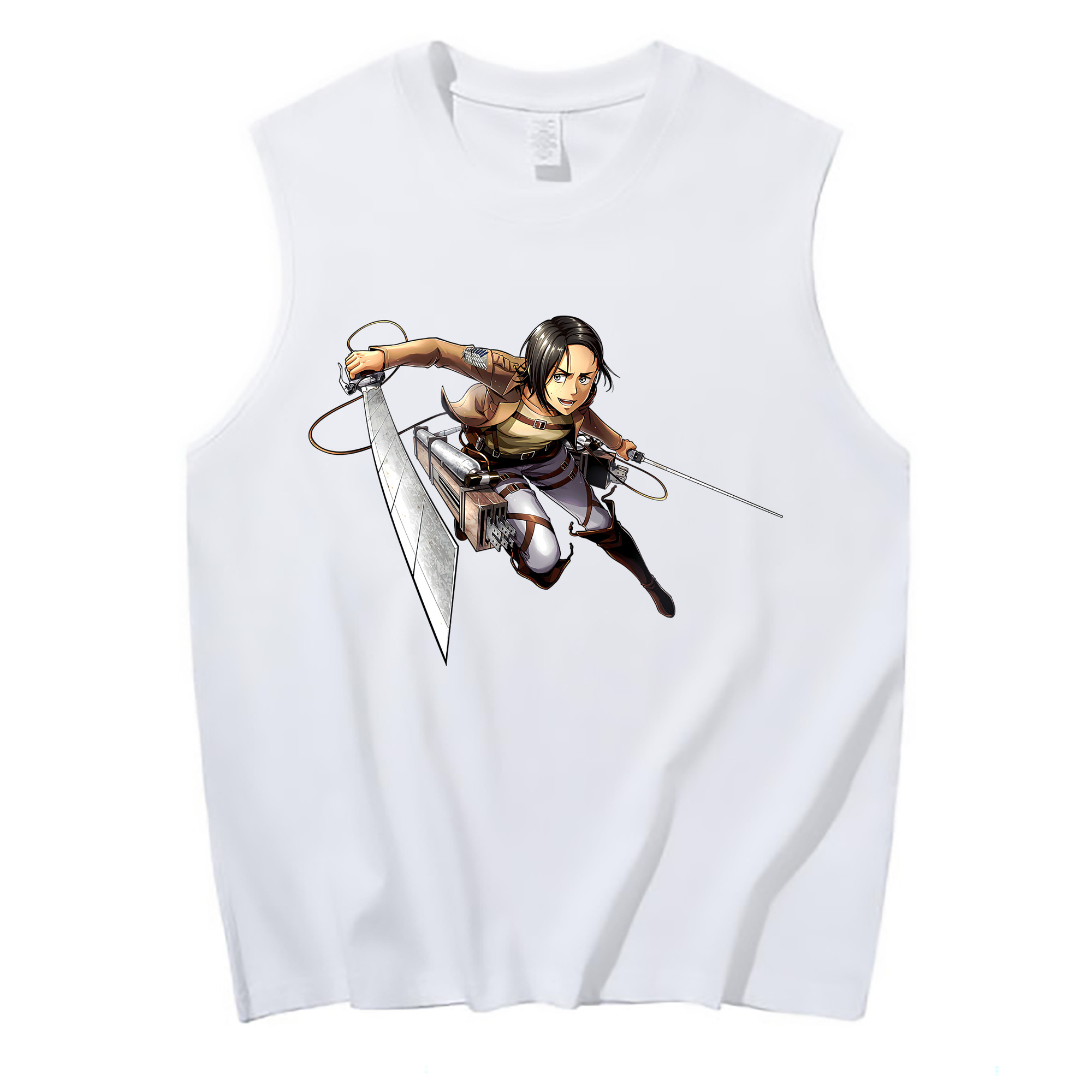 （画像用） 進撃の巨人 Attack on Titan コットン100％タンクトップ（フロントプリント）