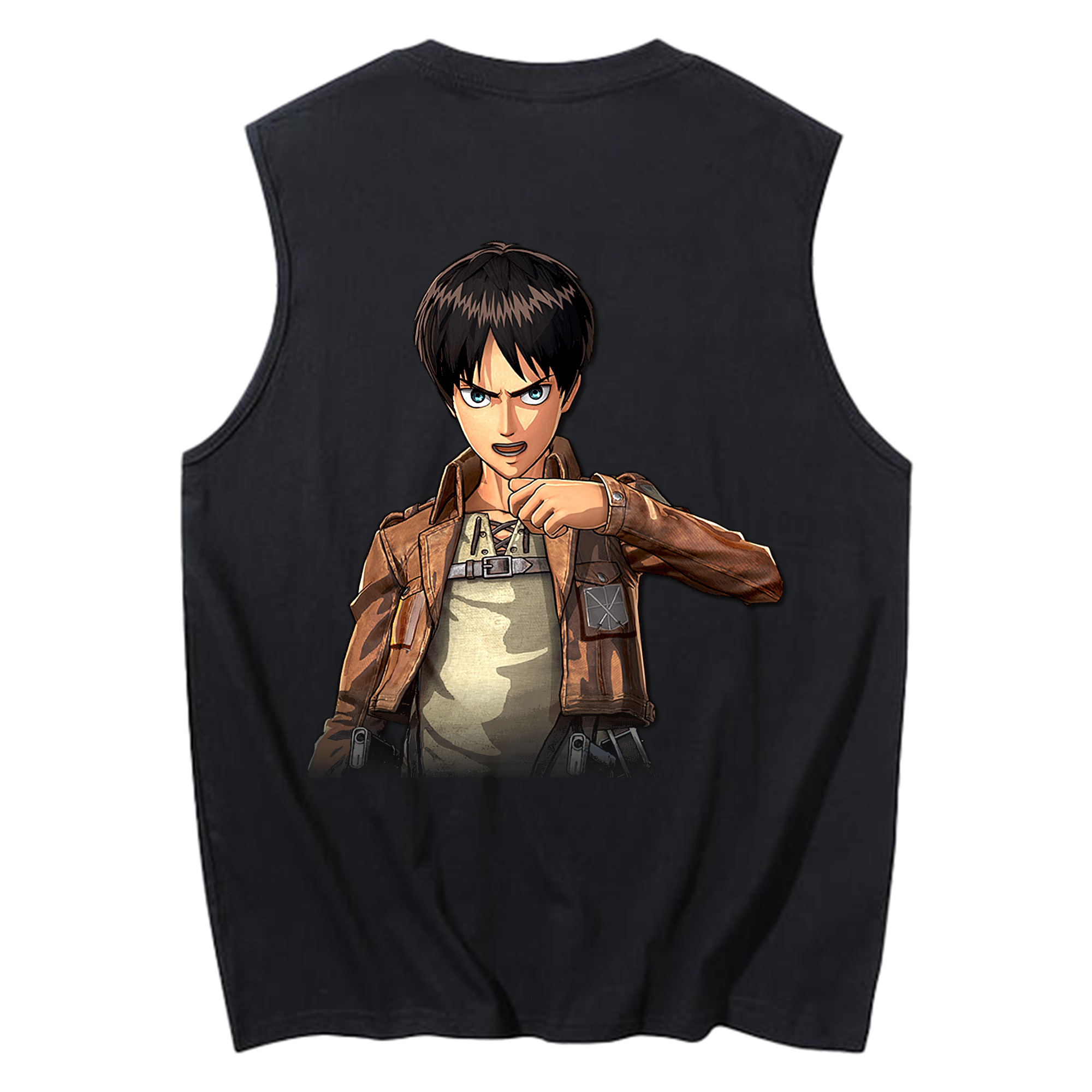 （画像用） 進撃の巨人 エレン･イェーガー Attack on Titan Eren Jäger コットン100％タンクトップ（背面プリント）