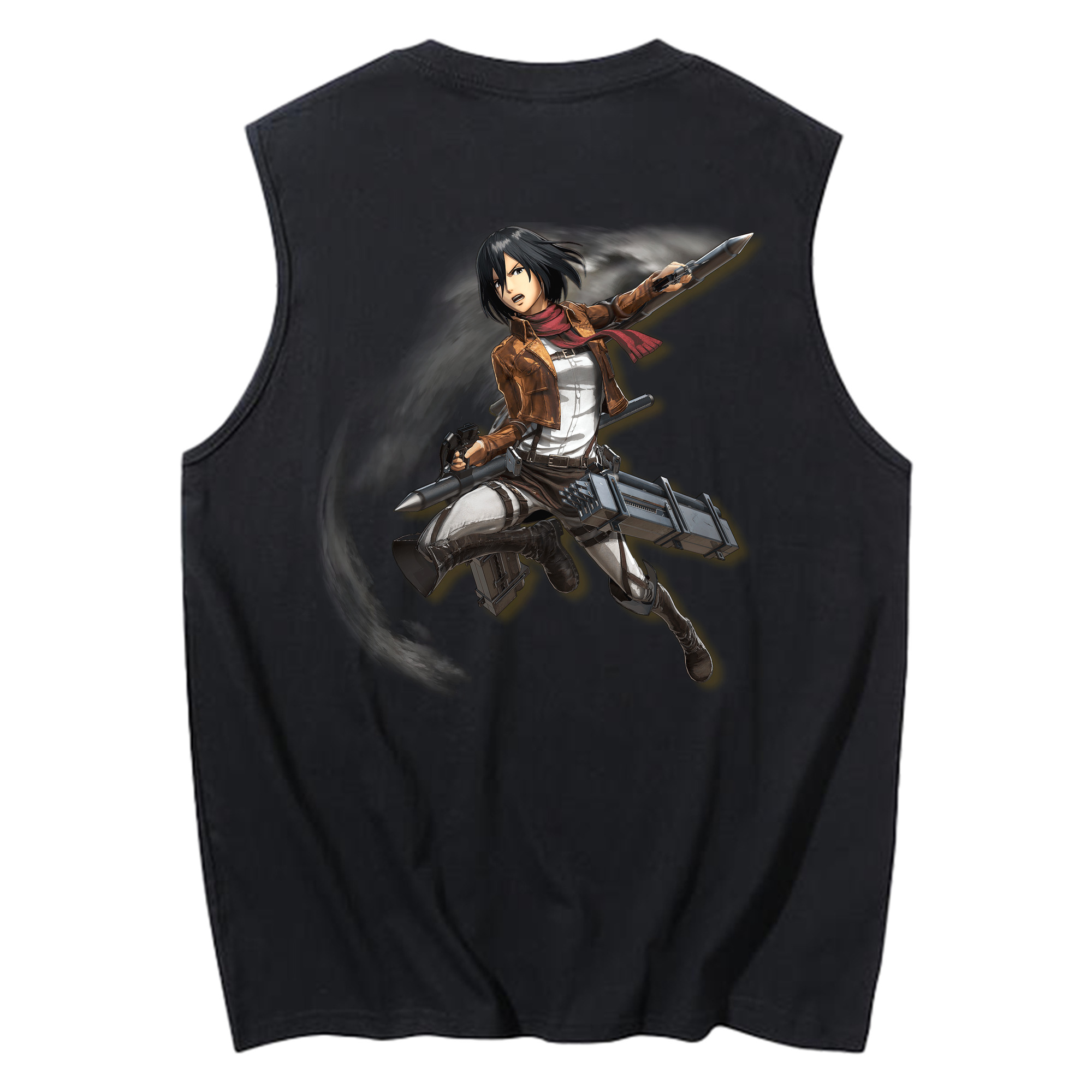（画像用） 進撃の巨人 ミカサ·アッカーマン Attack on Titan Mikasa Ackerman コットン100％タンクトップ（背面プリント）