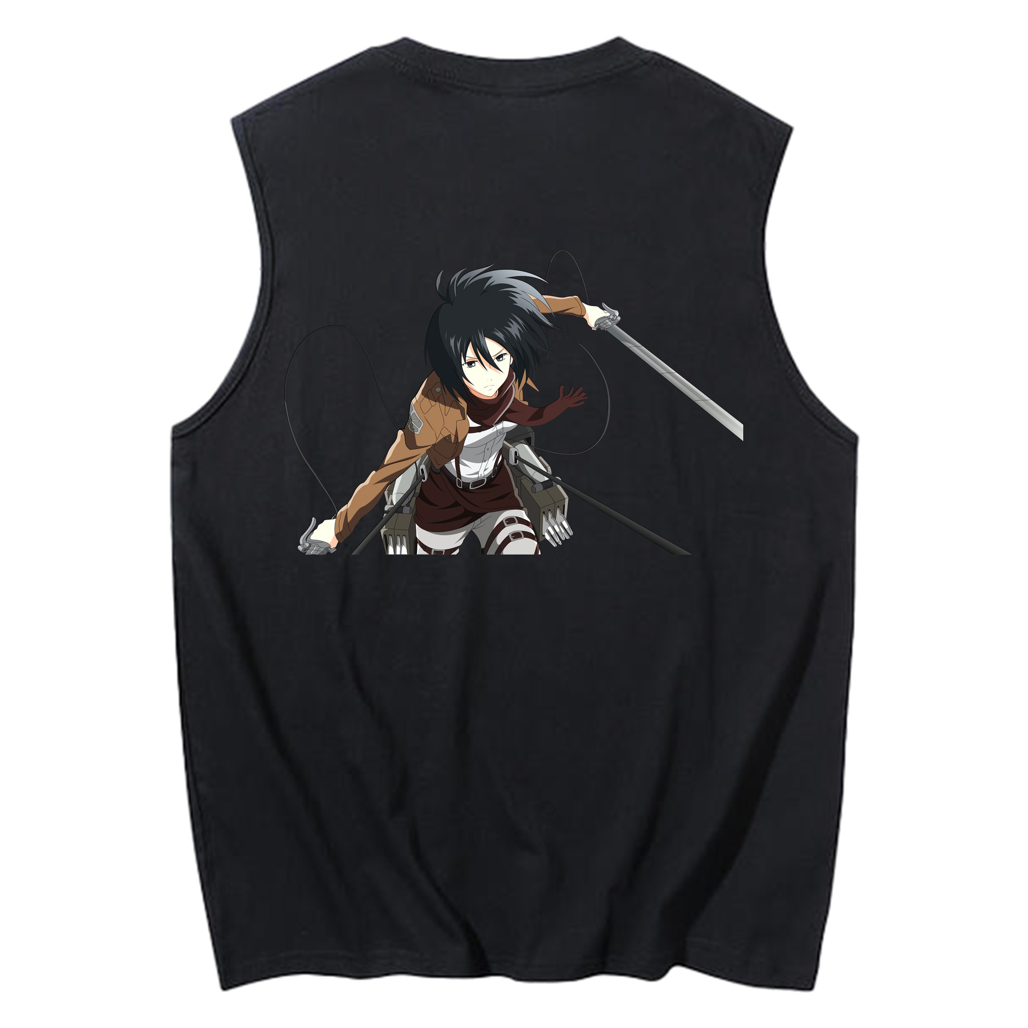 （画像用） 進撃の巨人 ミカサ·アッカーマン Attack on Titan Mikasa Ackerman コットン100％タンクトップ（背面プリント）