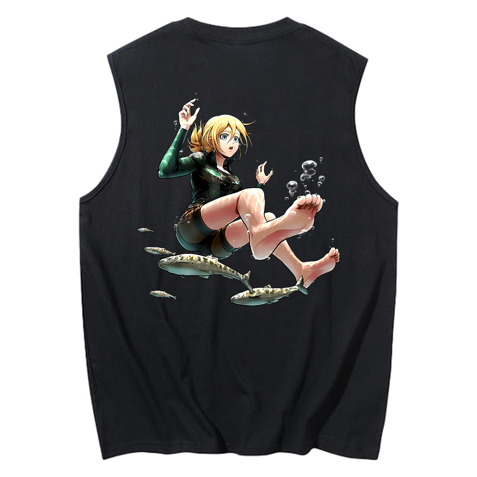 （画像用） 進撃の巨人 クリスタ·レンズ Attack on Titan Christa Lenz コットン100％タンクトップ（背面プリント）