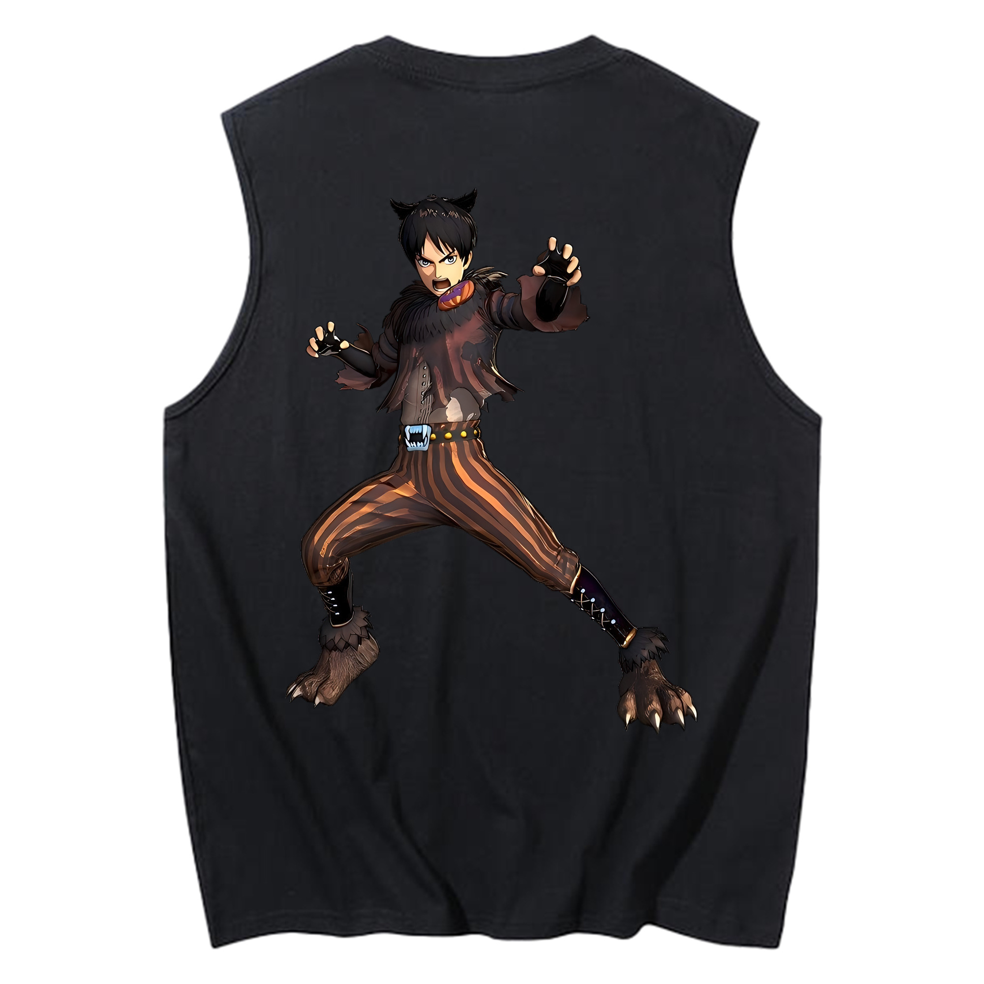 （画像用） 進撃の巨人 エレン･イェーガー Attack on Titan Eren Jäger コットン100％タンクトップ（背面プリント）