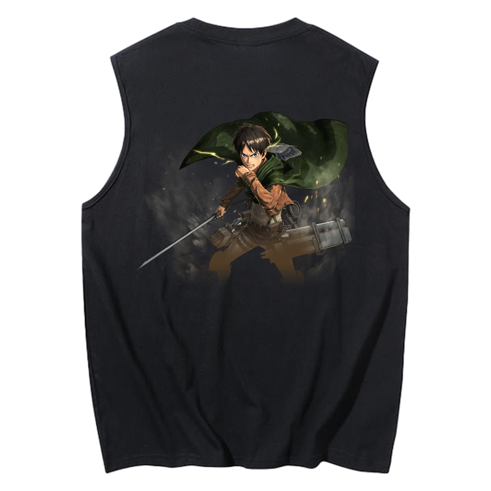 （画像用） 進撃の巨人 エレン･イェーガー Attack on Titan Eren Jäger コットン100％タンクトップ（背面プリント）
