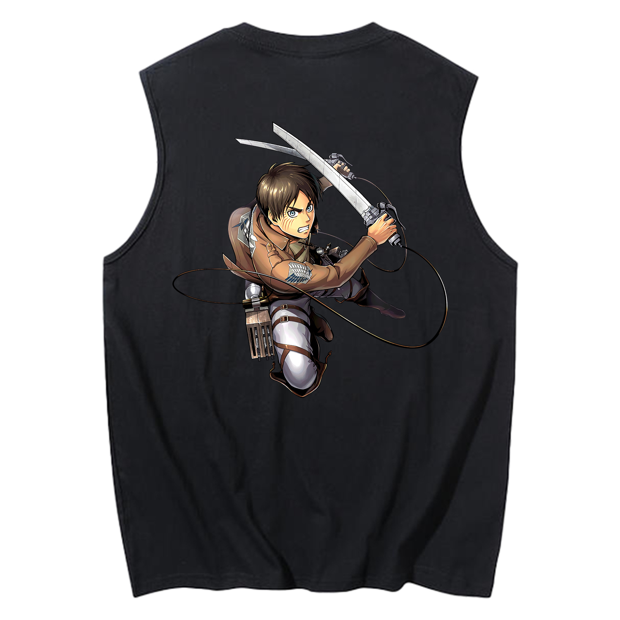 （画像用） 進撃の巨人 エレン･イェーガー Attack on Titan Eren Jäger コットン100％タンクトップ（背面プリント）