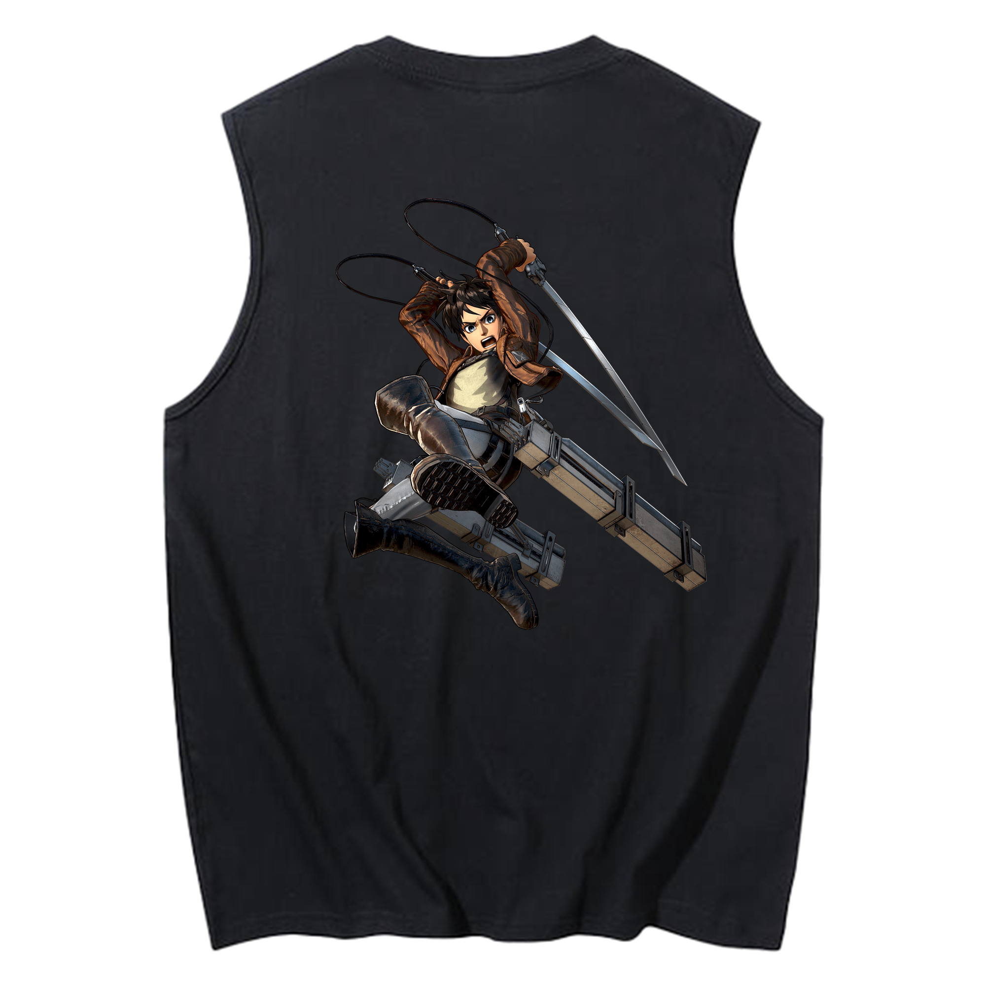 （画像用） 進撃の巨人 エレン･イェーガー Attack on Titan Eren Jäger コットン100％タンクトップ（背面プリント）