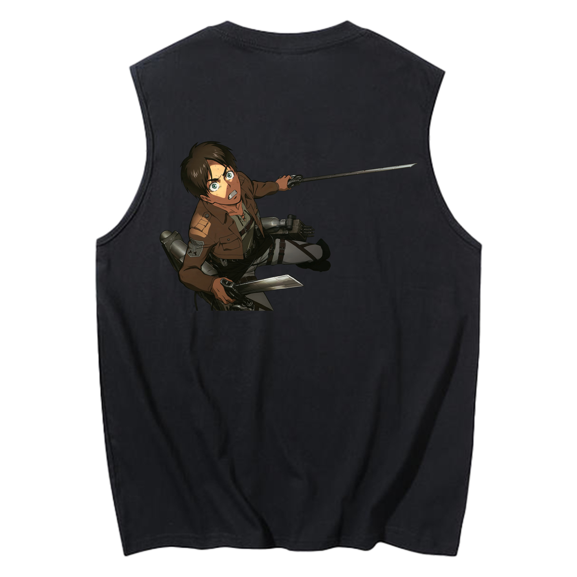 （画像用） 進撃の巨人 エレン･イェーガー Attack on Titan Eren Jäger コットン100％タンクトップ（背面プリント）