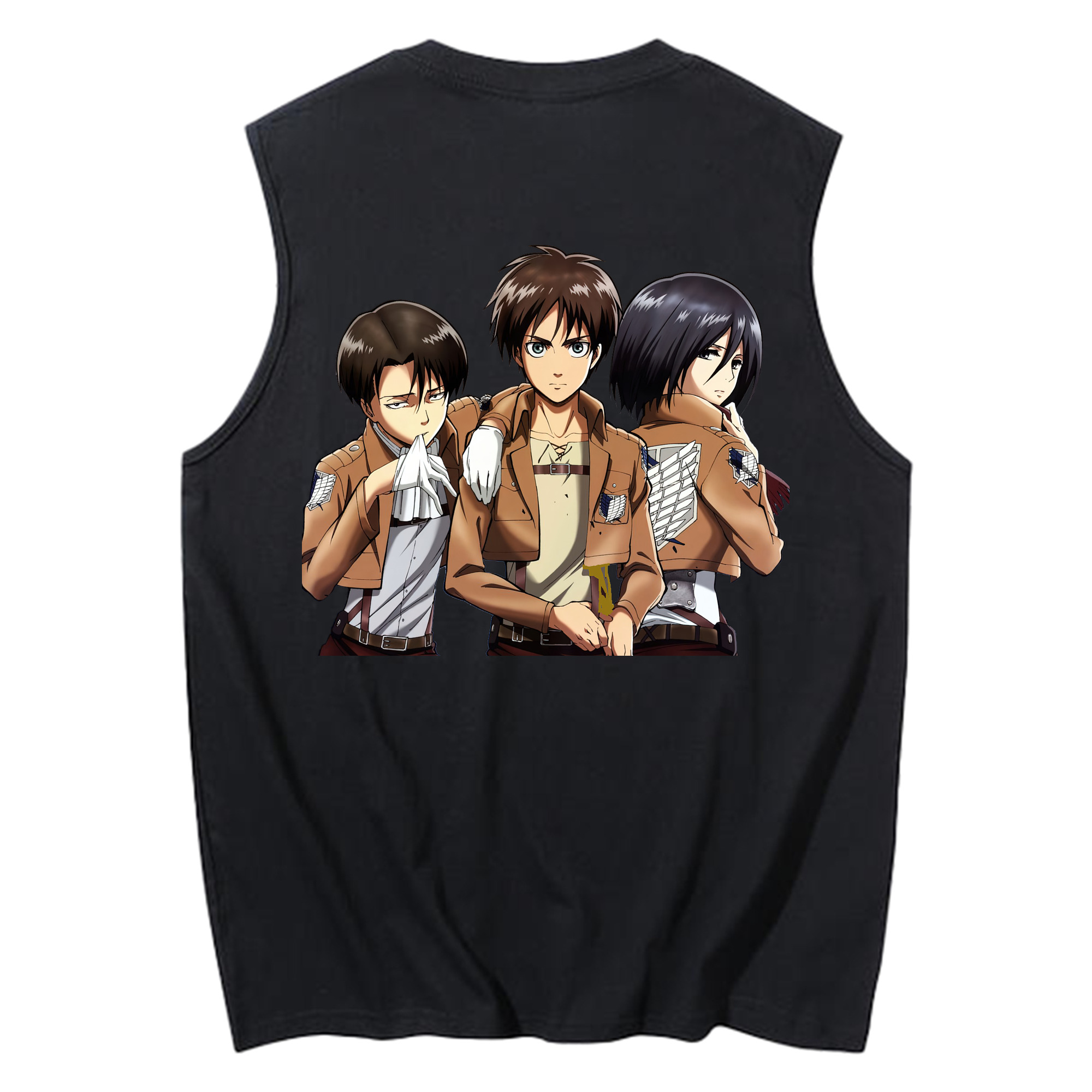 （画像用） 進撃の巨人 エレン･イェーガー Attack on Titan Eren Jäger コットン100％タンクトップ（背面プリント）