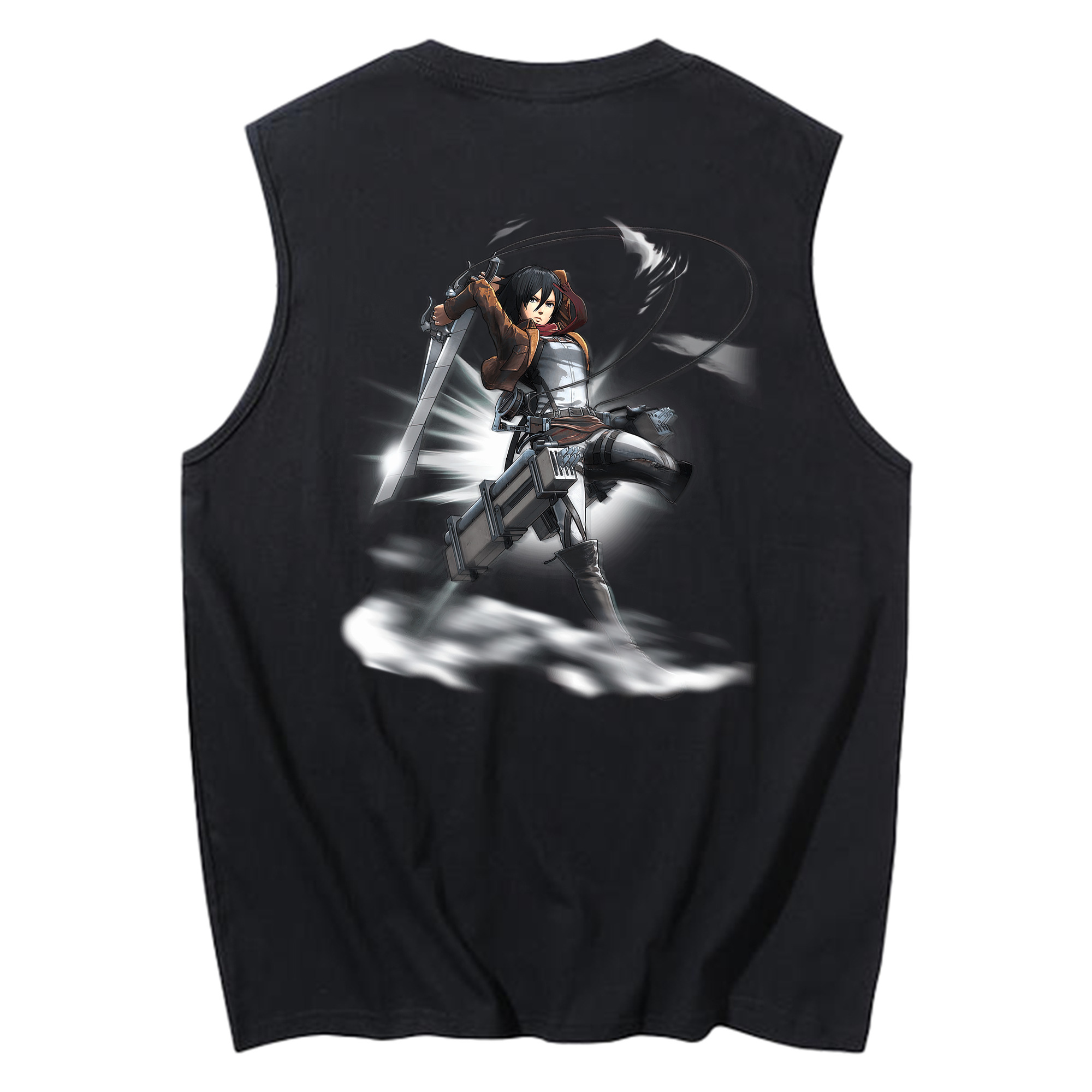 （画像用） 進撃の巨人 ミカサ·アッカーマン Attack on Titan Mikasa Ackerman コットン100％タンクトップ（背面プリント）