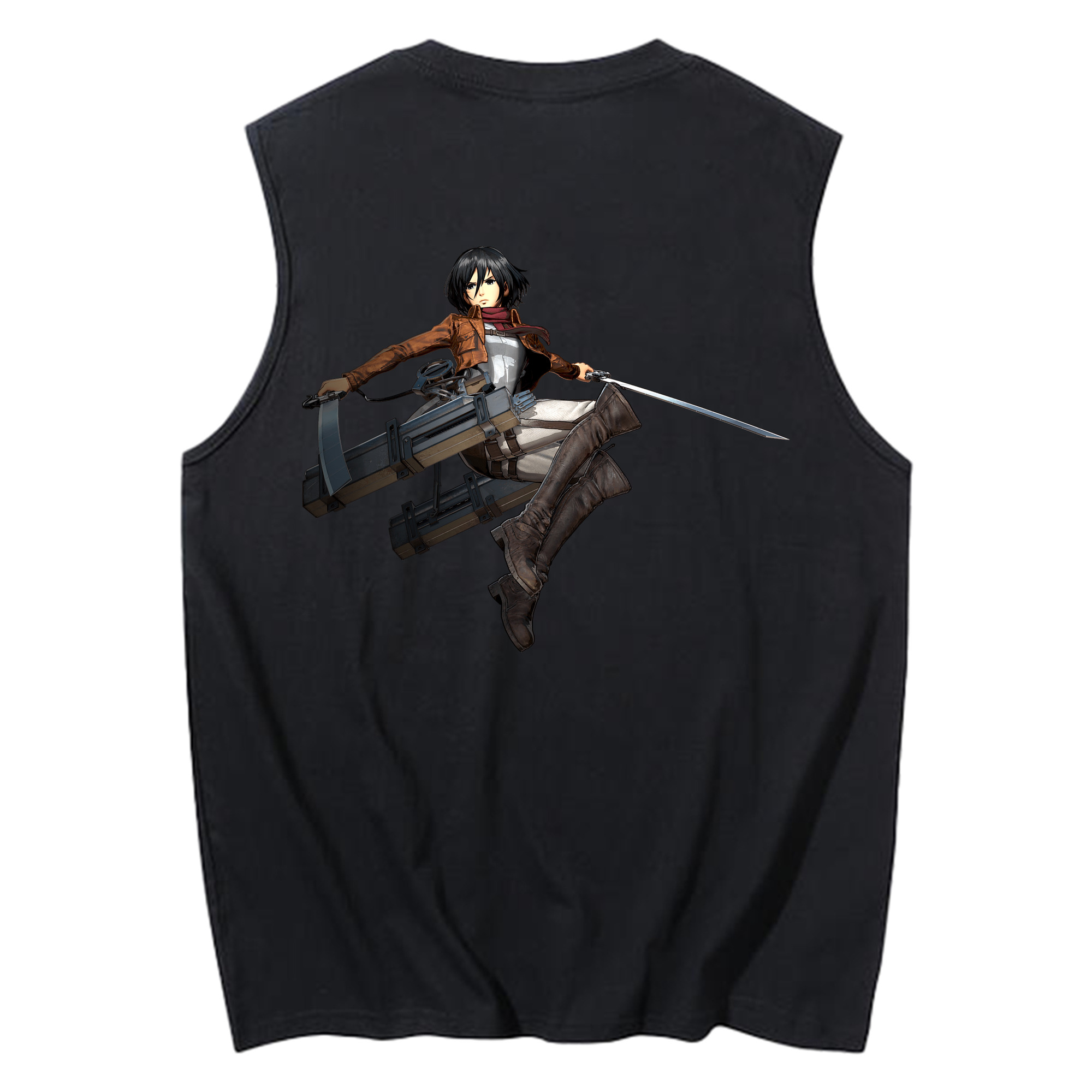 （画像用） 進撃の巨人 ミカサ·アッカーマン Attack on Titan Mikasa Ackerman コットン100％タンクトップ（背面プリント）