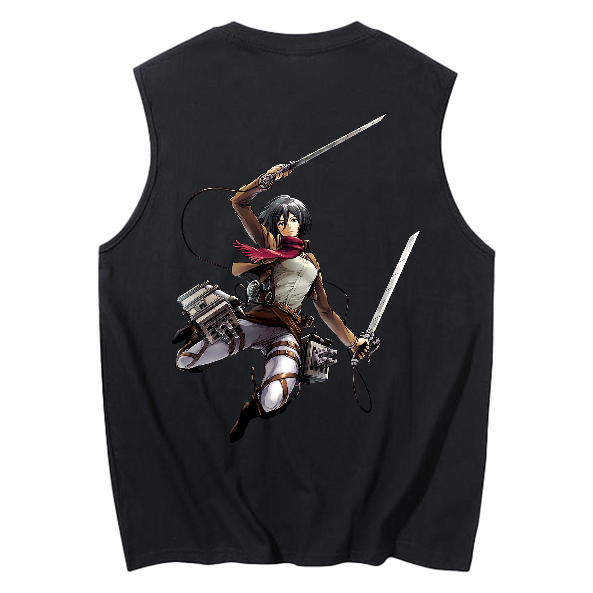 （画像用） 進撃の巨人 ミカサ·アッカーマン Attack on Titan Mikasa Ackerman コットン100％タンクトップ（背面プリント）