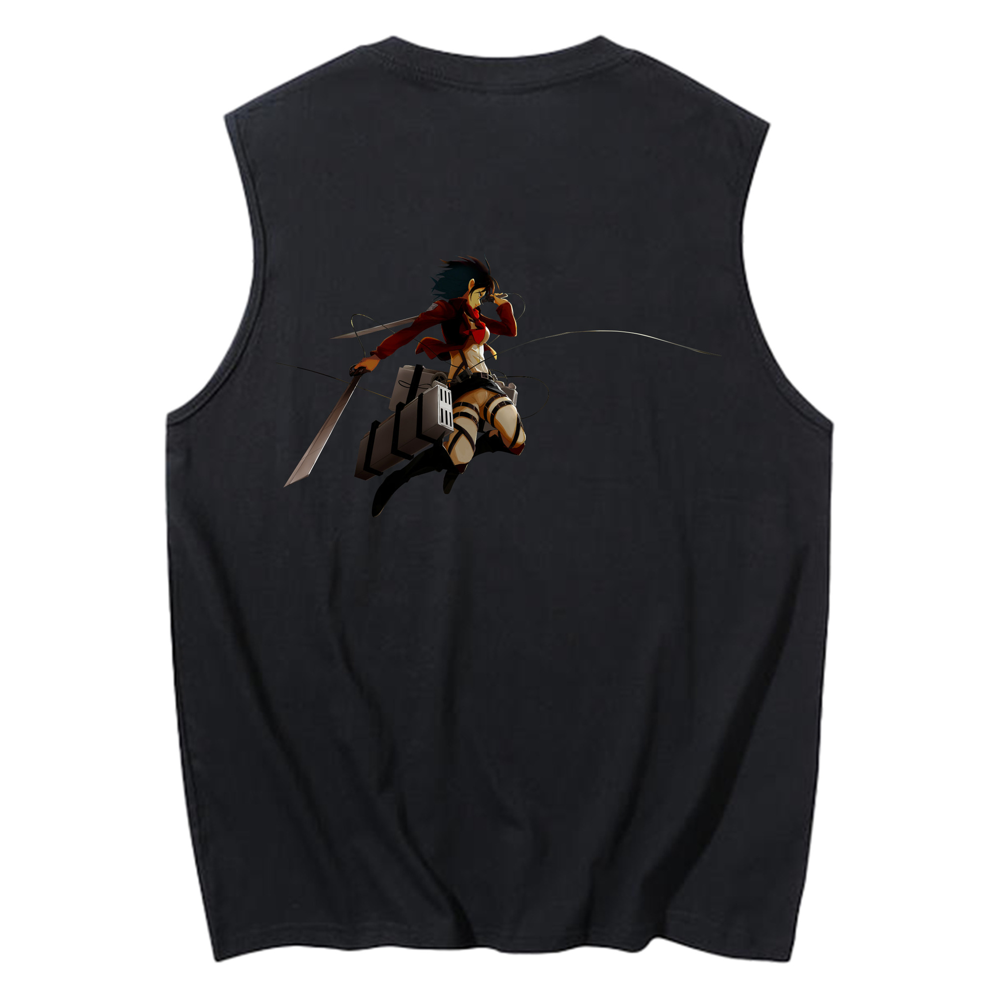 （画像用） 進撃の巨人 ミカサ·アッカーマン Attack on Titan Mikasa Ackerman コットン100％タンクトップ（背面プリント）