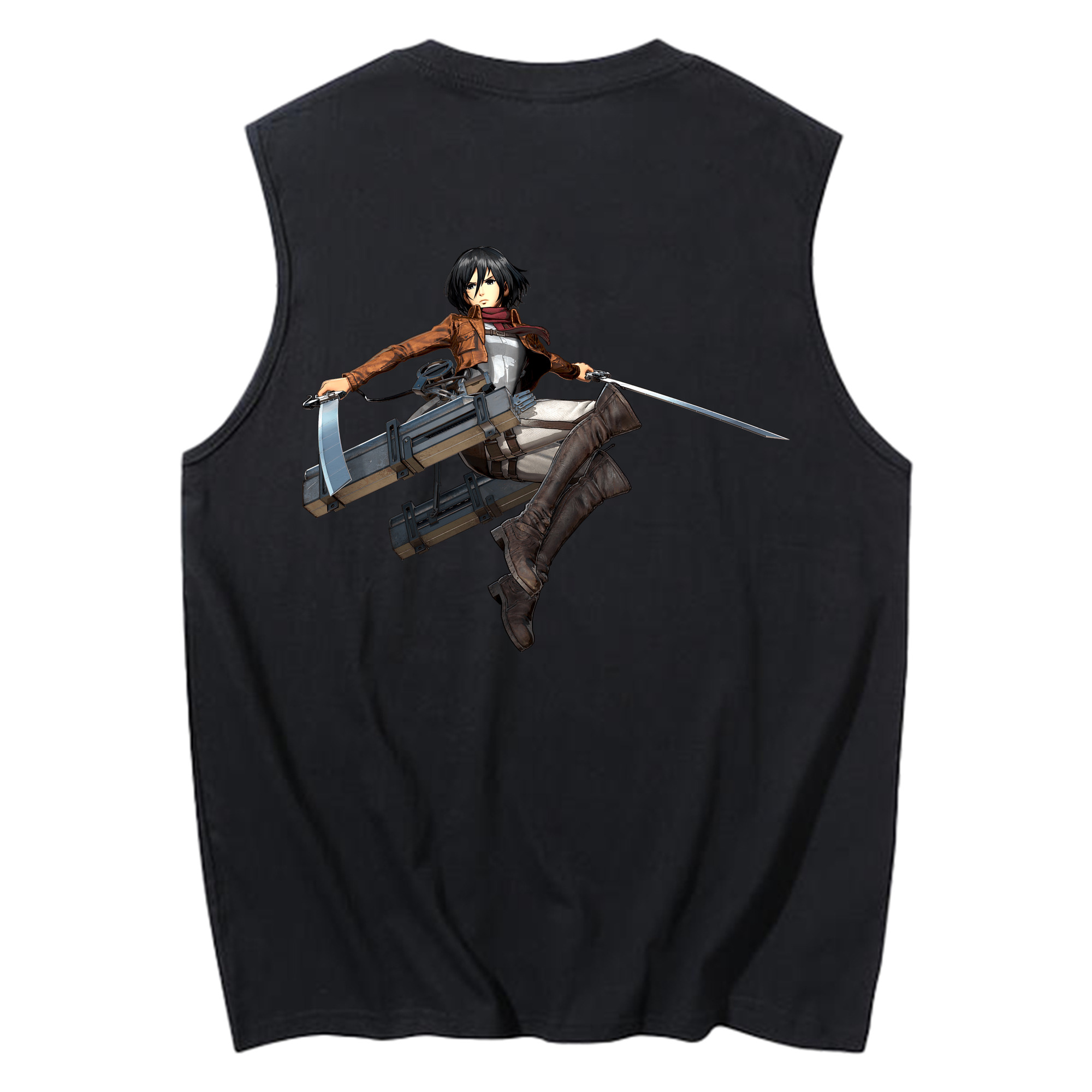 （画像用） 進撃の巨人 ミカサ·アッカーマン Attack on Titan Mikasa Ackerman コットン100％タンクトップ（背面プリント）