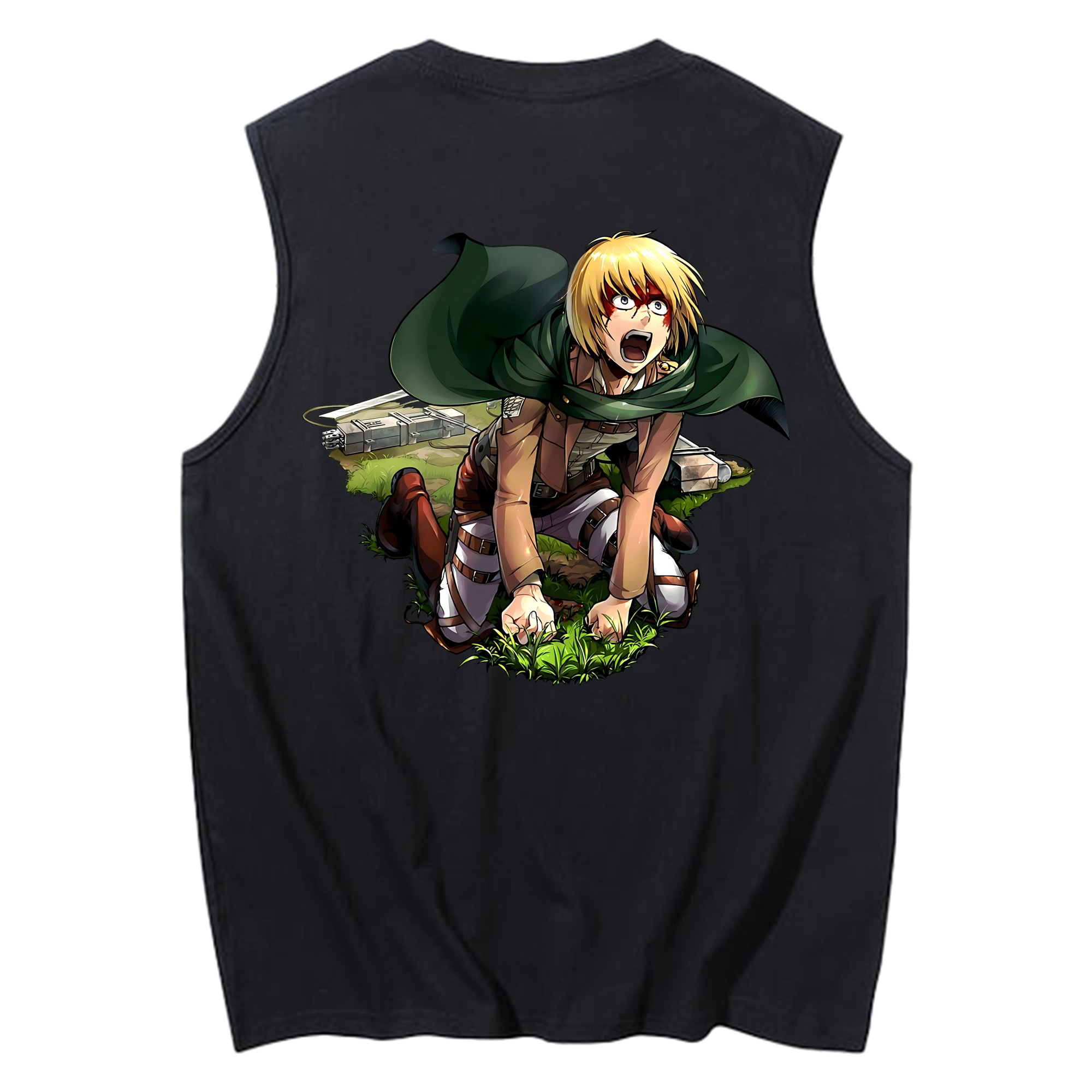 （画像用） 進撃の巨人 アルミン·アルレルト Attack on Titan Armin Arlert コットン100％タンクトップ（背面プリント）