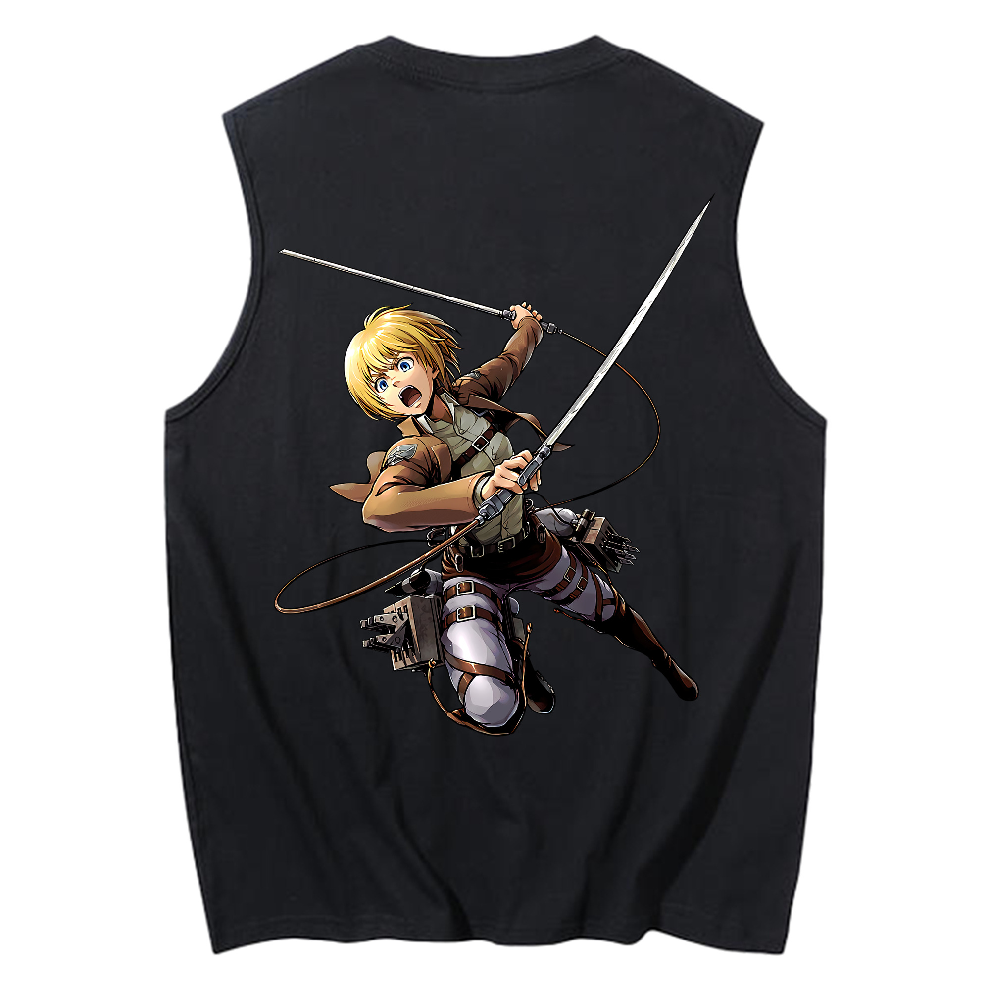 （画像用） 進撃の巨人 アルミン·アルレルト Attack on Titan Armin Arlert コットン100％タンクトップ（背面プリント）