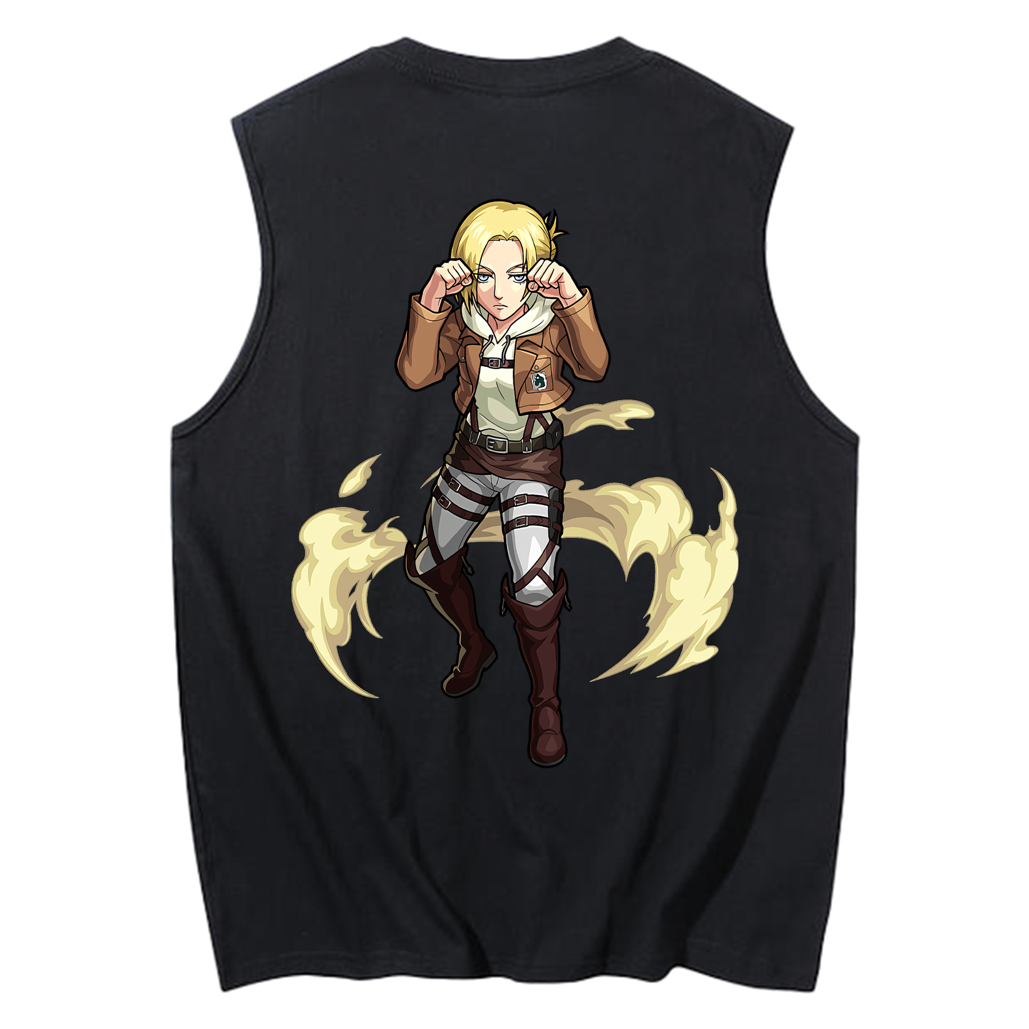（画像用） 進撃の巨人 アニ・レオンハート Attack on Titan Annie Leonhart コットン100％タンクトップ（背面プリント）