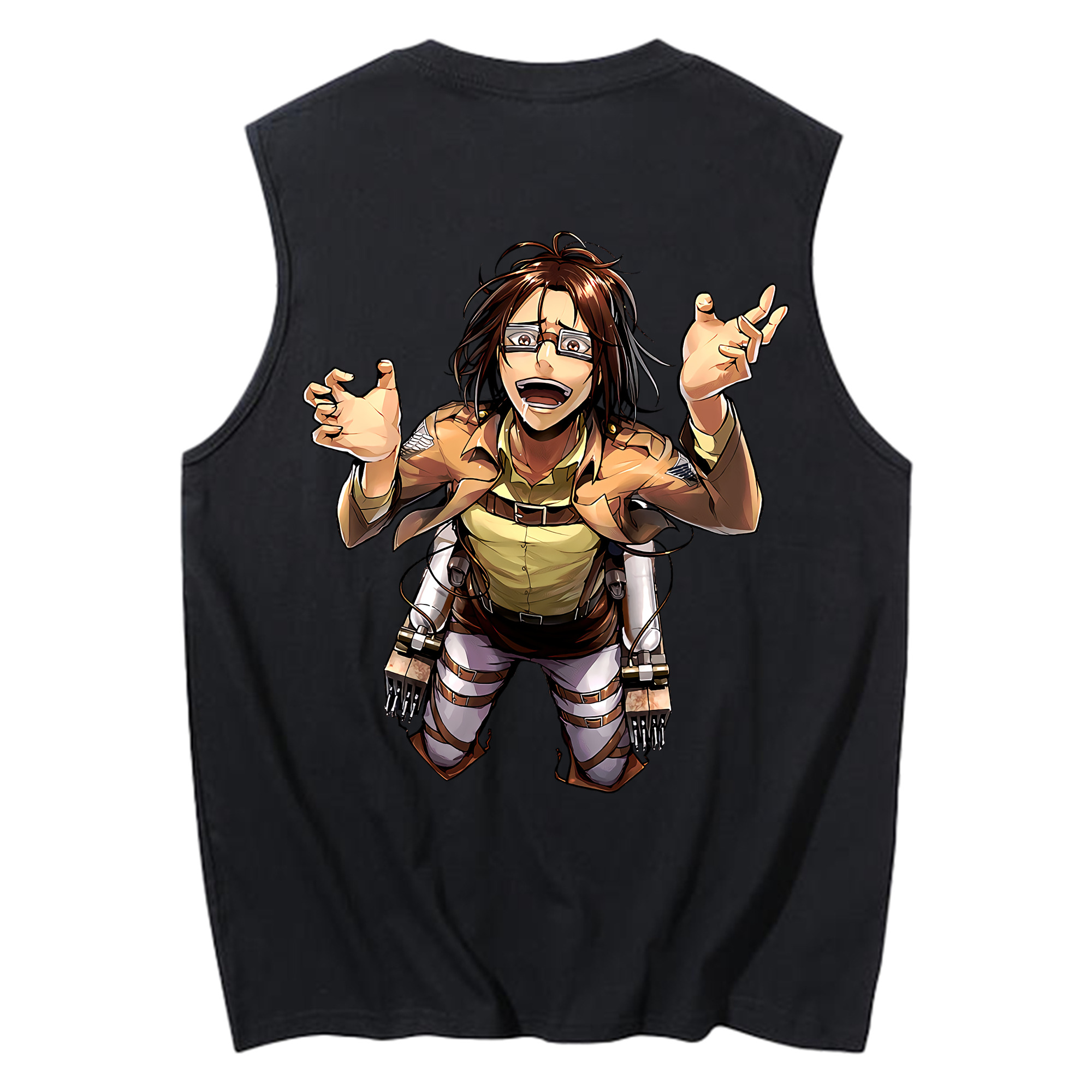 （画像用） 進撃の巨人 ハンジ·ゾエ Attack on Titan Hanji Zoe コットン100％タンクトップ（背面プリント）