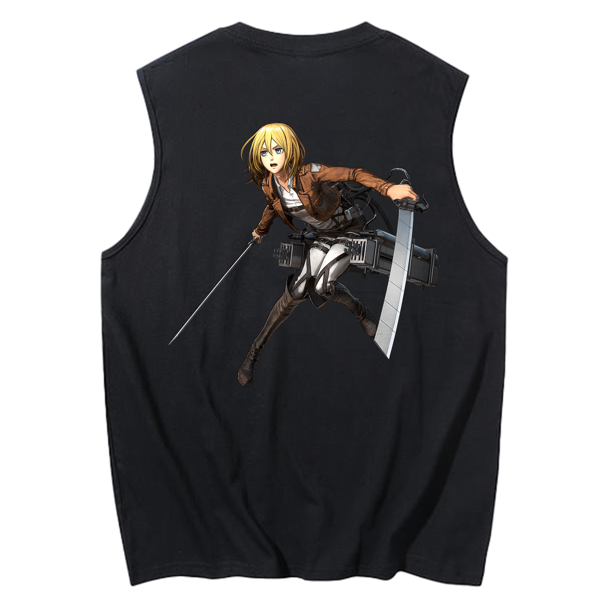 （画像用） 進撃の巨人 クリスタ·レンズ Attack on Titan Christa Lenz コットン100％タンクトップ（背面プリント）