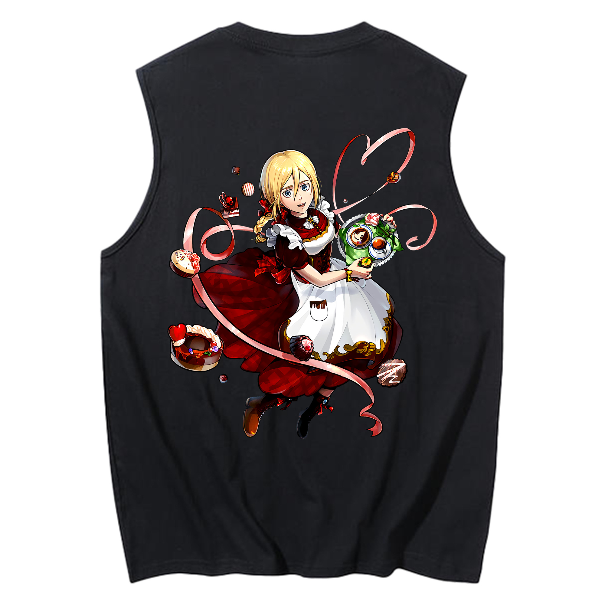 （画像用） 進撃の巨人 クリスタ·レンズ Attack on Titan Christa Lenz コットン100％タンクトップ（背面プリント）