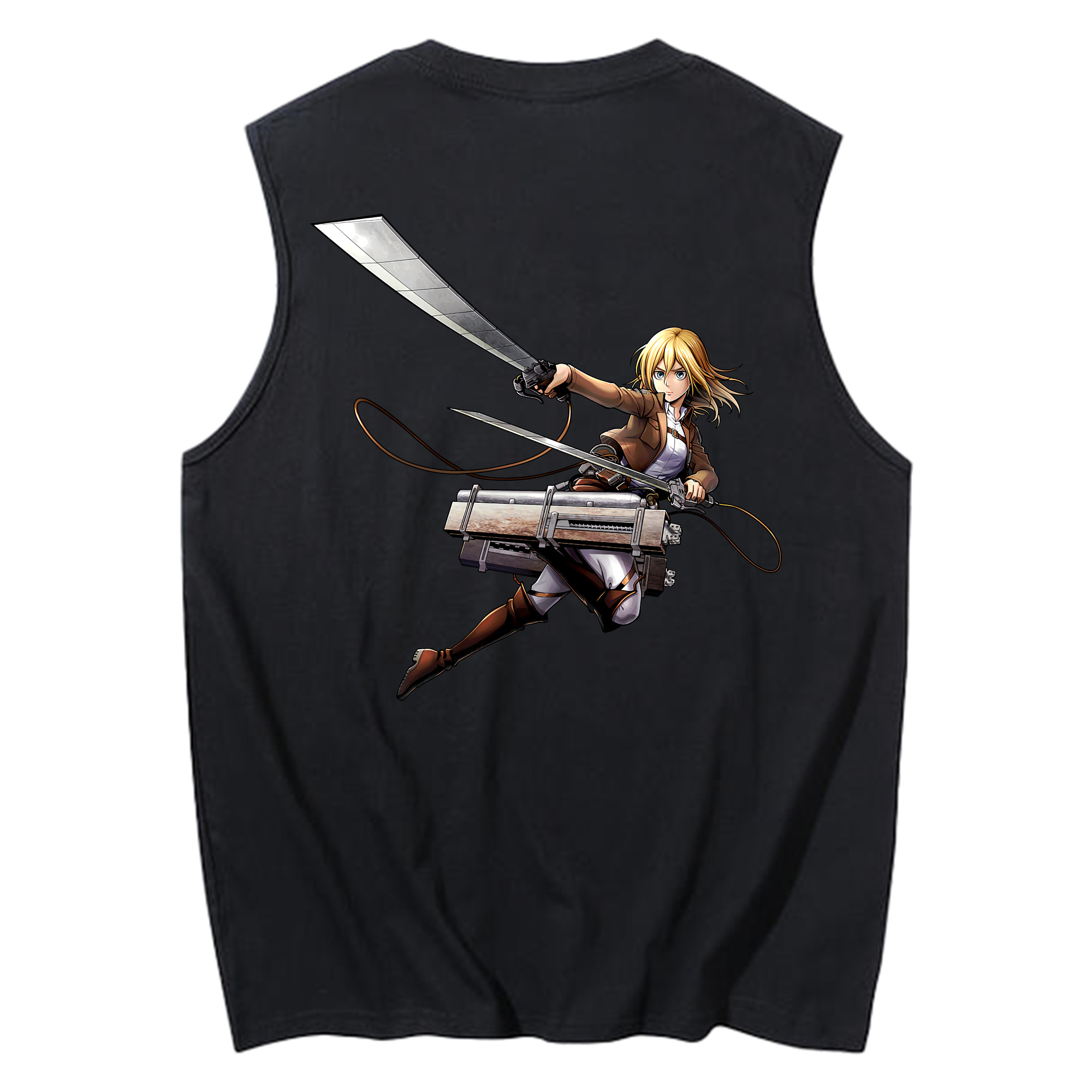 （画像用） 進撃の巨人 クリスタ·レンズ Attack on Titan Christa Lenz コットン100％タンクトップ（背面プリント）