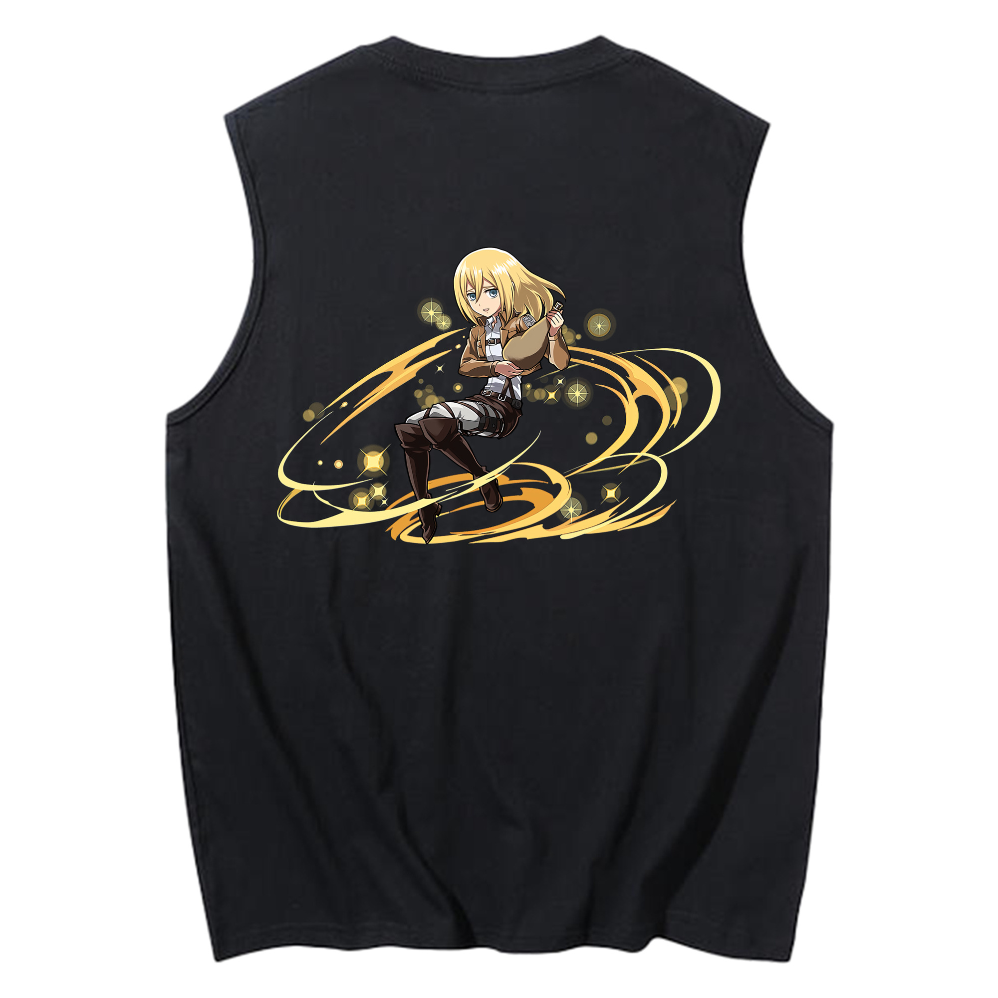 （画像用） 進撃の巨人 クリスタ·レンズ Attack on Titan Christa Lenz コットン100％タンクトップ（背面プリント）