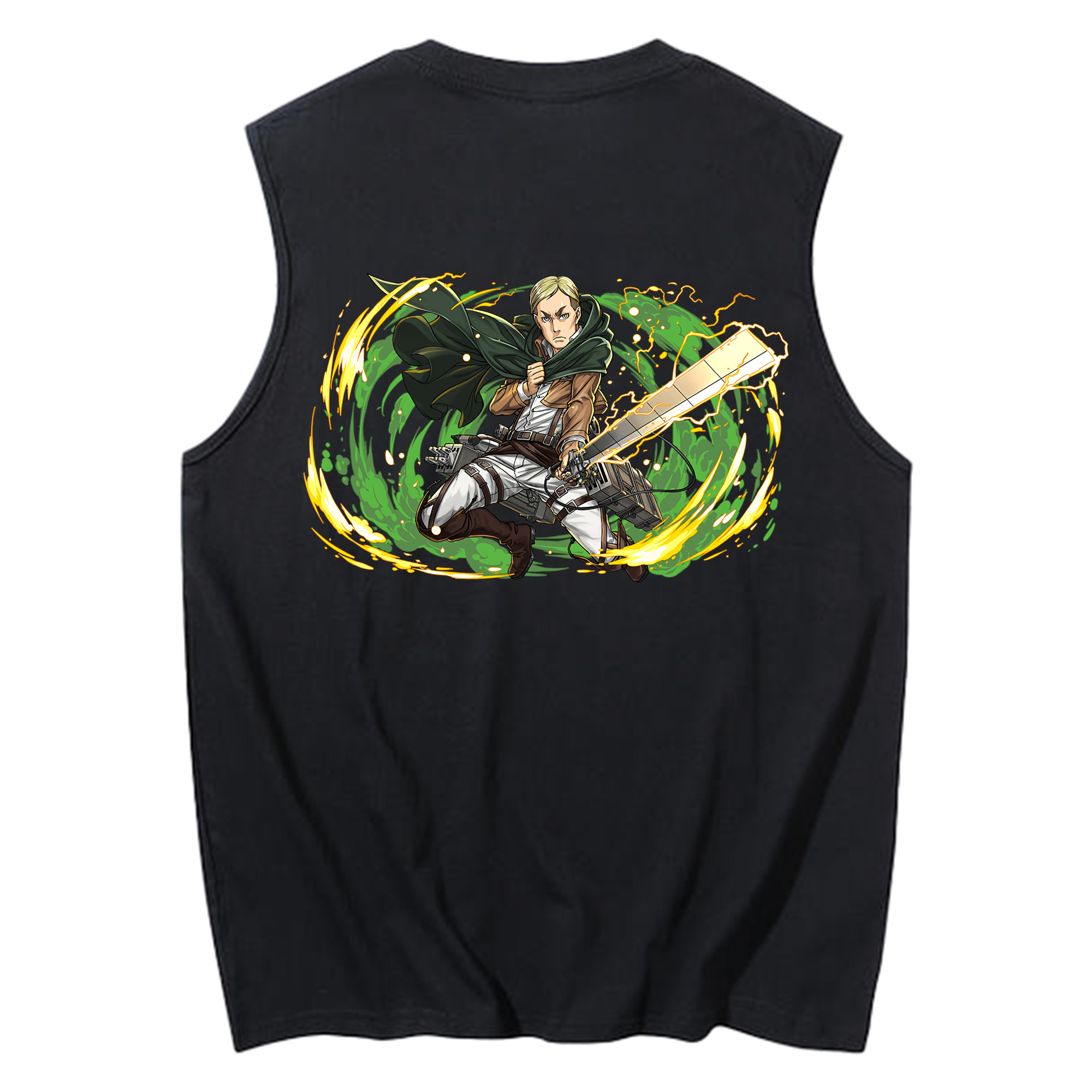 （画像用） 進撃の巨人 エルヴィン・スミス Attack on Titan Erwin Smith コットン100％タンクトップ（背面プリント）