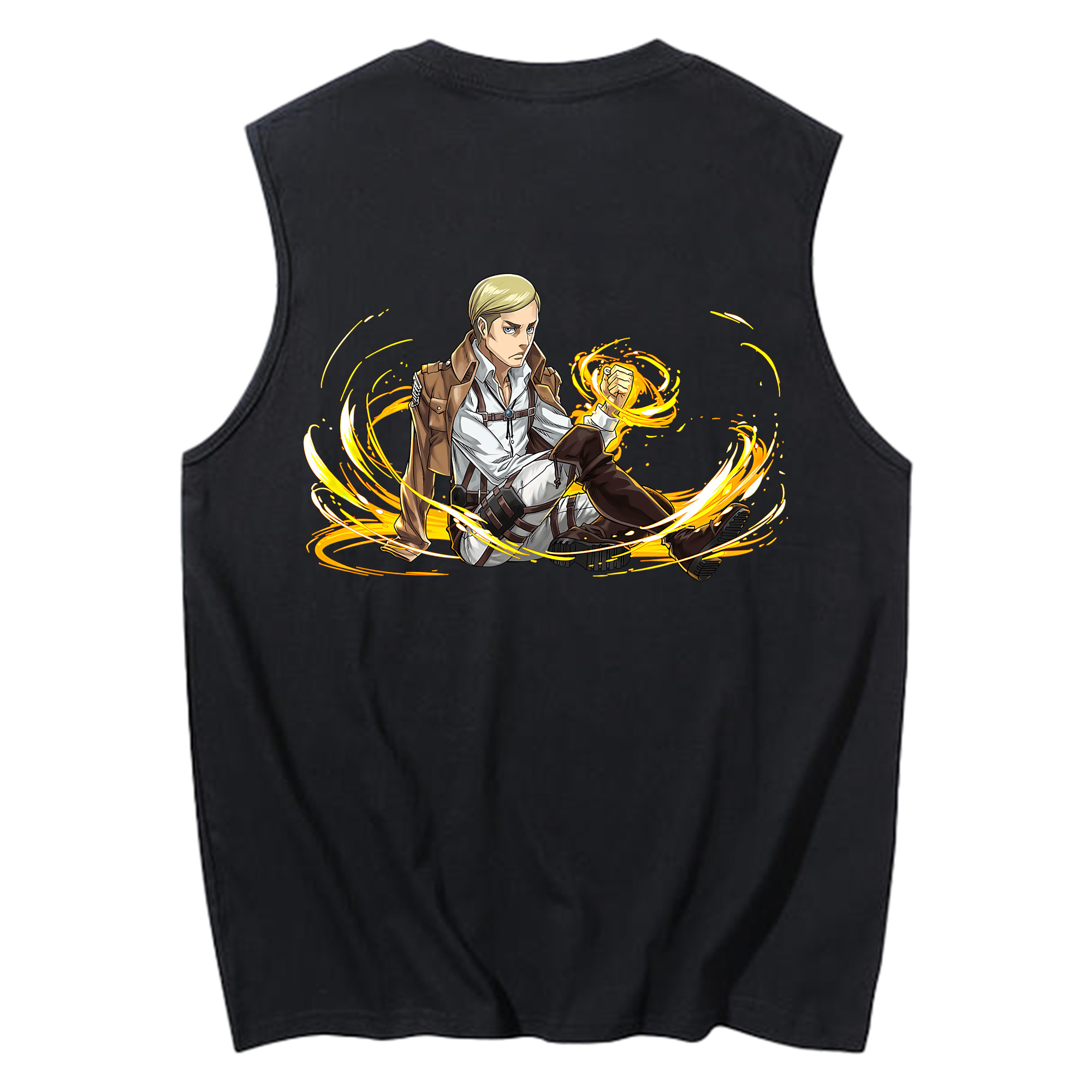（画像用） 進撃の巨人 エルヴィン・スミス Attack on Titan Erwin Smith コットン100％タンクトップ（背面プリント）