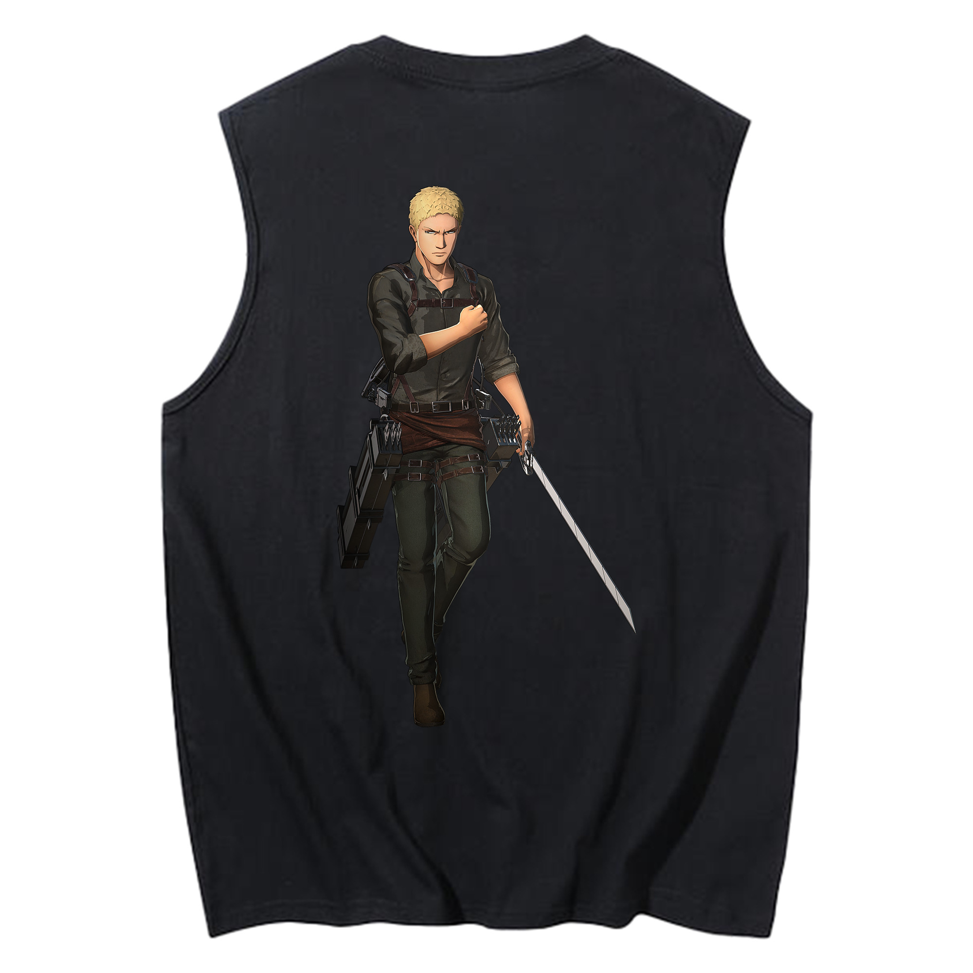 （画像用） 進撃の巨人 ライナー・ブラウン Attack on Titan Reiner Braun コットン100％タンクトップ（背面プリント）