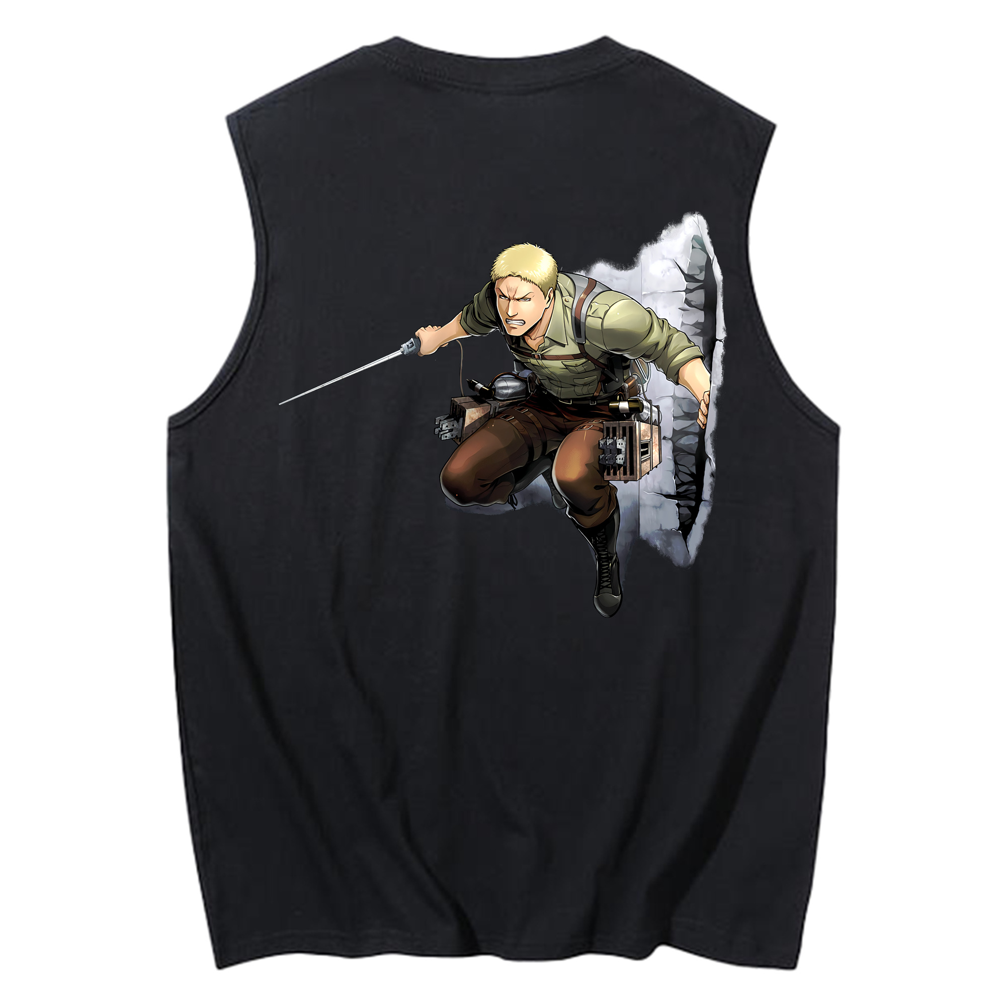 （画像用） 進撃の巨人 ライナー・ブラウン Attack on Titan Reiner Braun コットン100％タンクトップ（背面プリント）