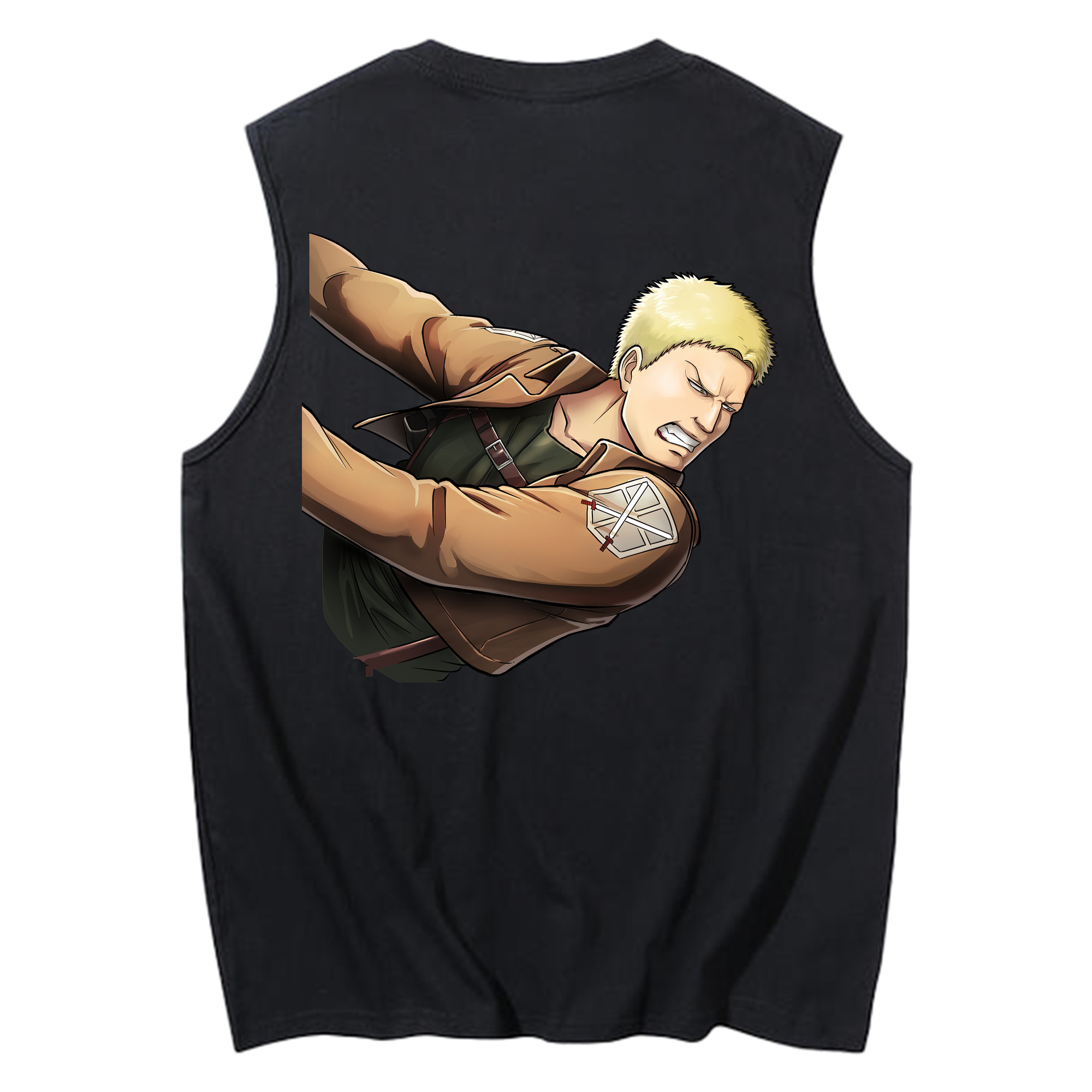 （画像用） 進撃の巨人 ライナー・ブラウン Attack on Titan Reiner Braun コットン100％タンクトップ（背面プリント）