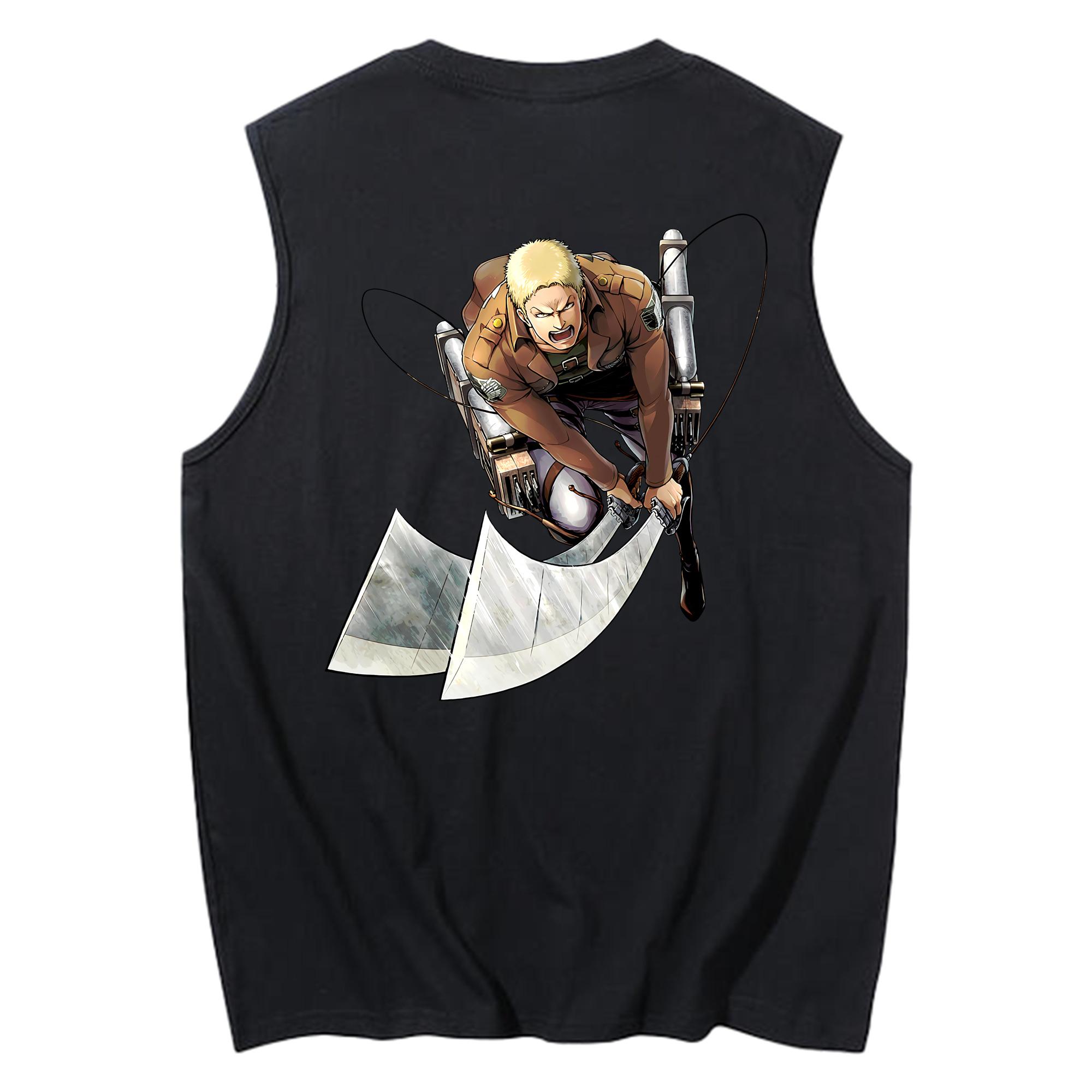 （画像用） 進撃の巨人 ライナー・ブラウン Attack on Titan Reiner Braun コットン100％タンクトップ（背面プリント）