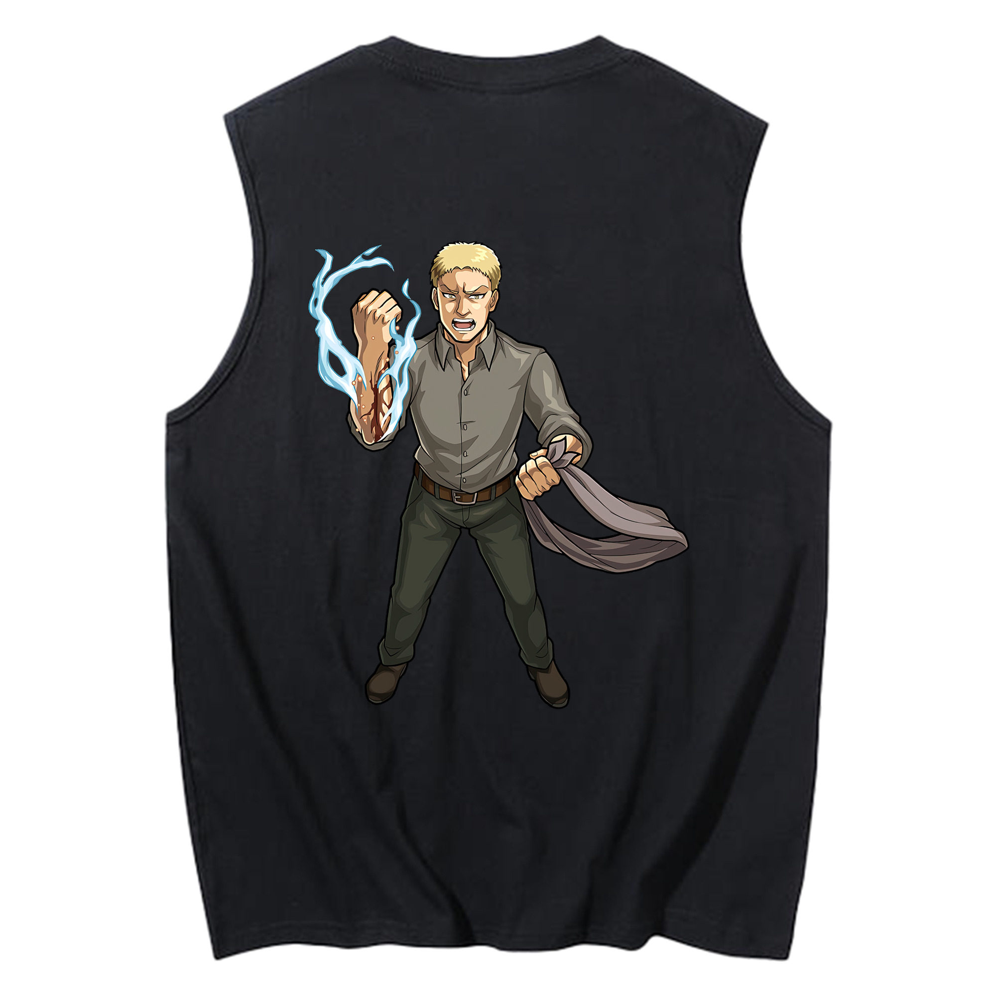 （画像用） 進撃の巨人 ライナー・ブラウン Attack on Titan Reiner Braun コットン100％タンクトップ（背面プリント）