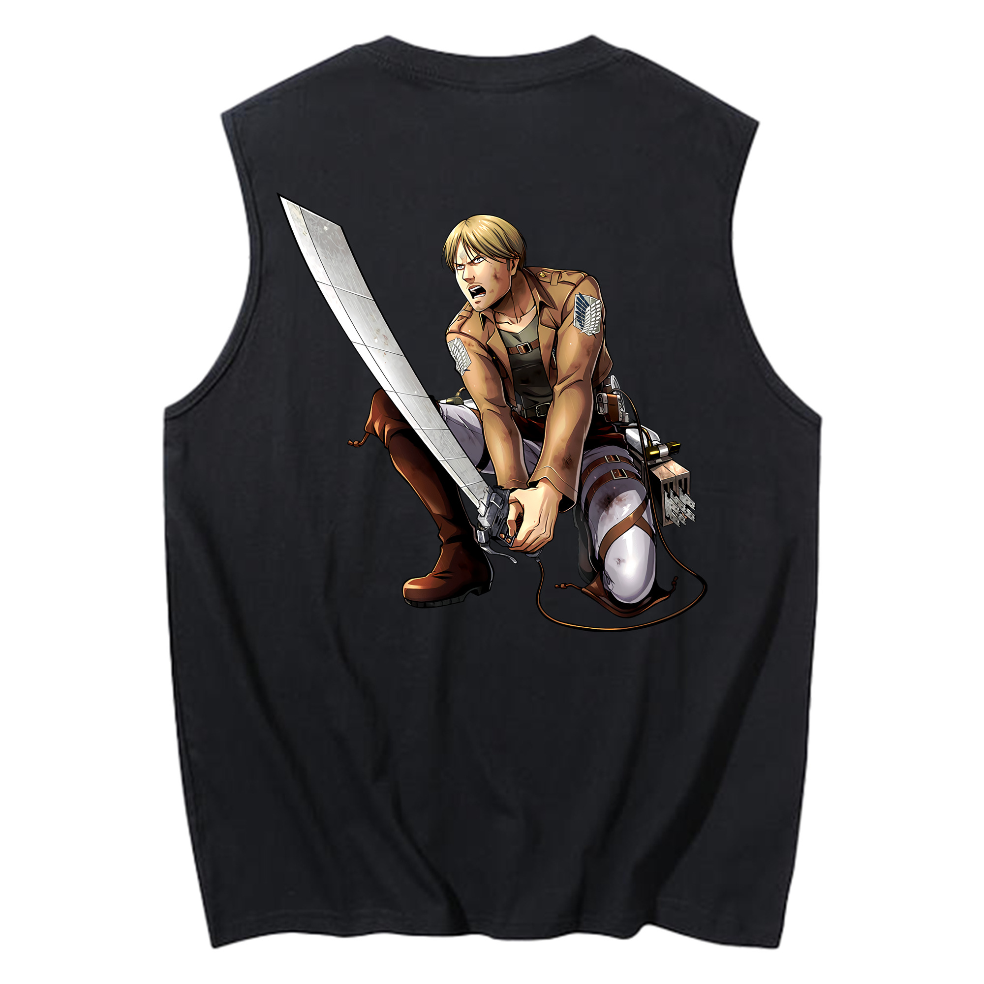 （画像用） 進撃の巨人 ミケ·ザカリアス Attack on Titan Mike Zakarius コットン100％タンクトップ（背面プリント）