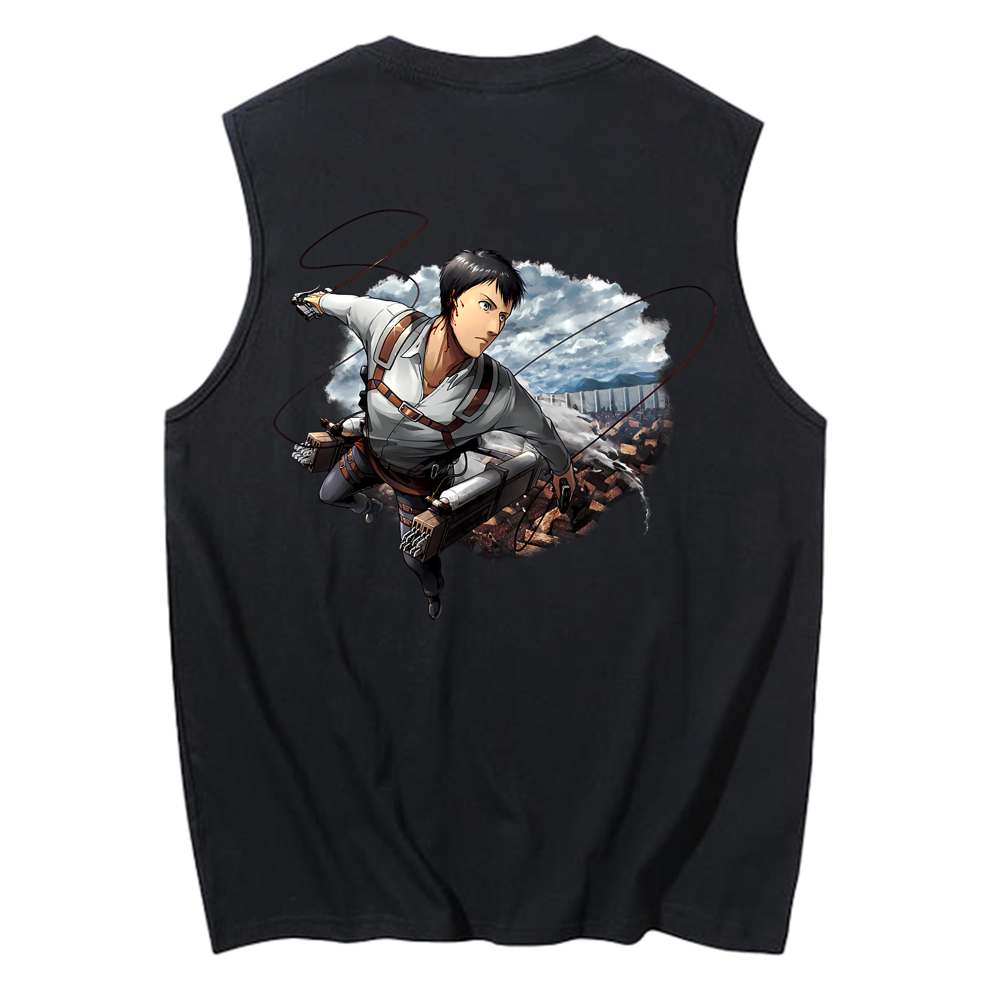 （画像用） 進撃の巨人 ベルトルト・フーバー Attack on Titan Bertholdt Hoover コットン100％タンクトップ（背面プリント）