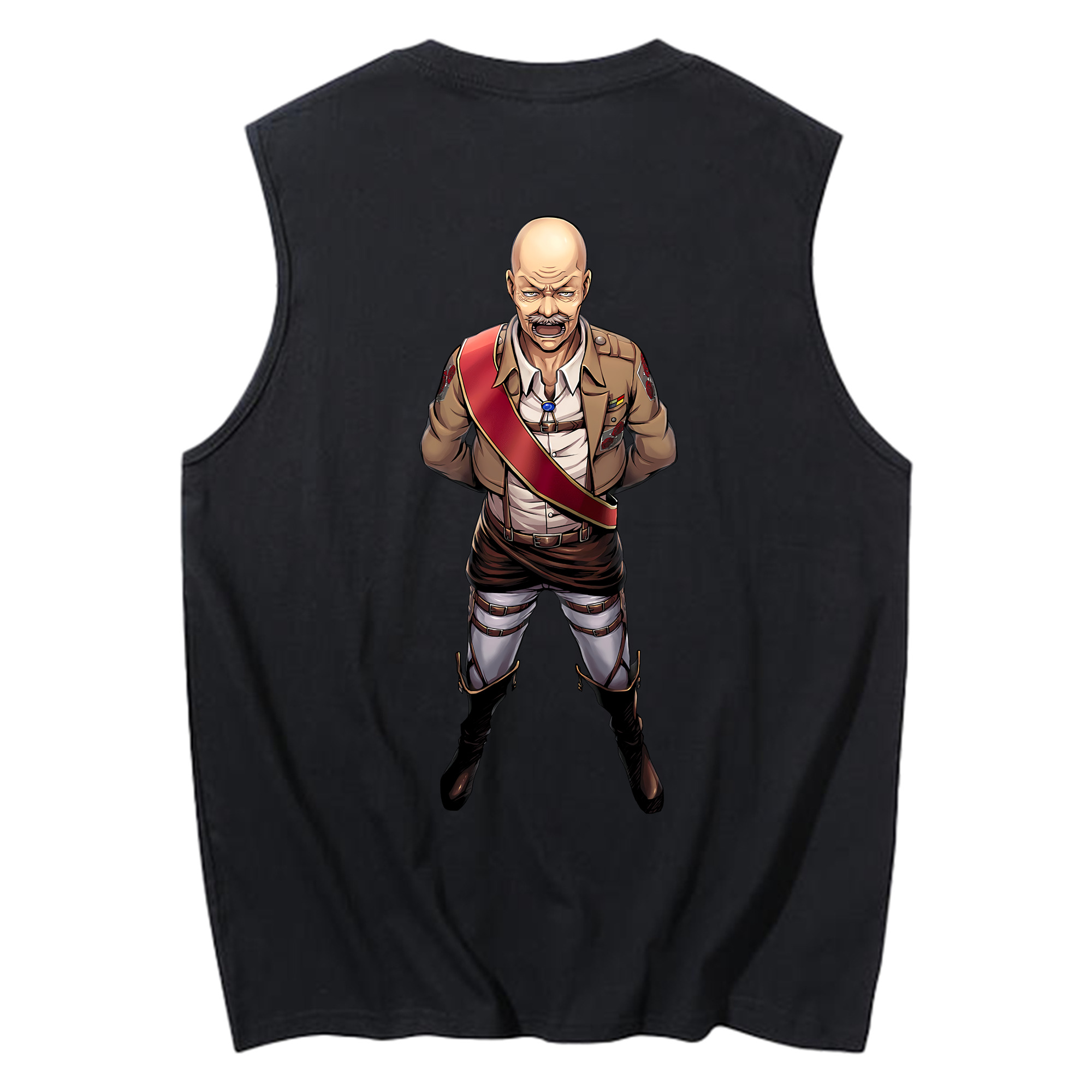 （画像用） 進撃の巨人 ドット·ピクシス Attack on Titan Dot Pixis コットン100％タンクトップ（背面プリント）