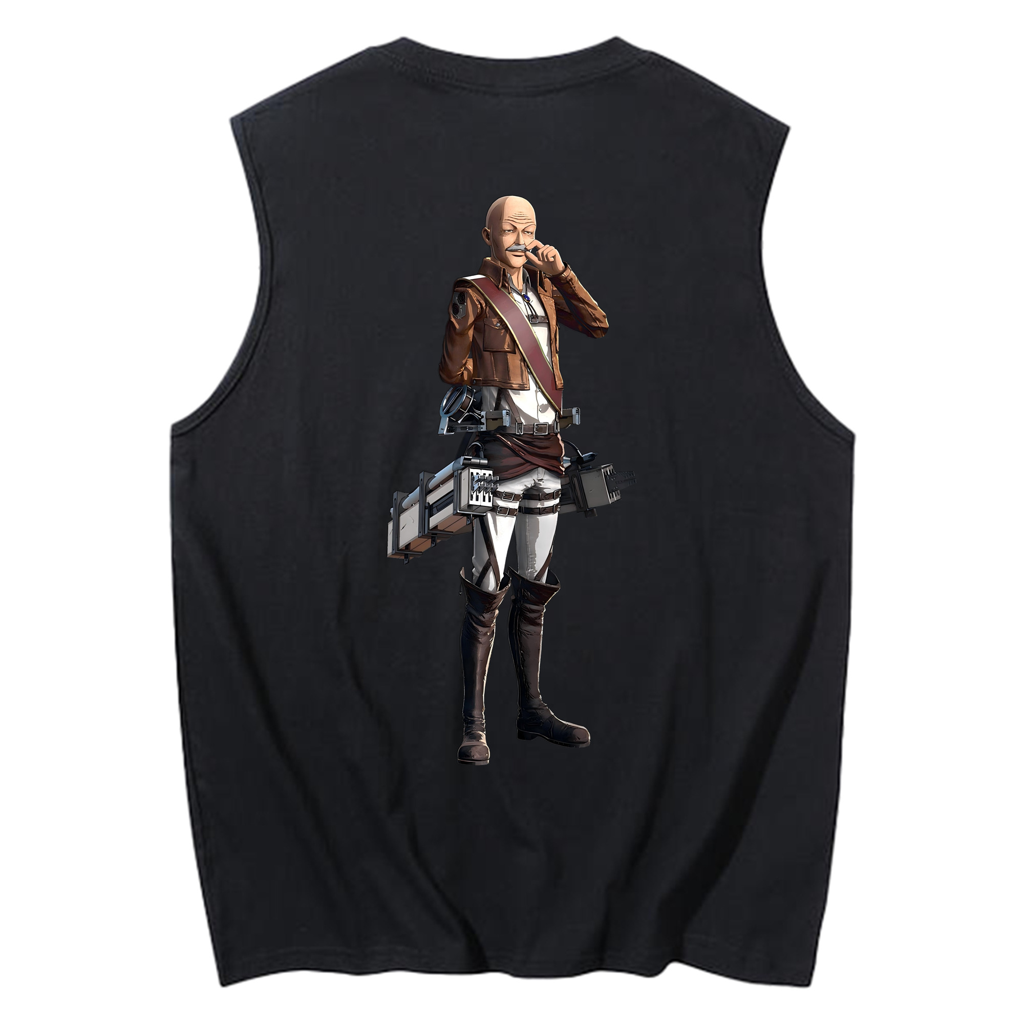 （画像用） 進撃の巨人 ドット·ピクシス Attack on Titan Dot Pixis コットン100％タンクトップ（背面プリント）