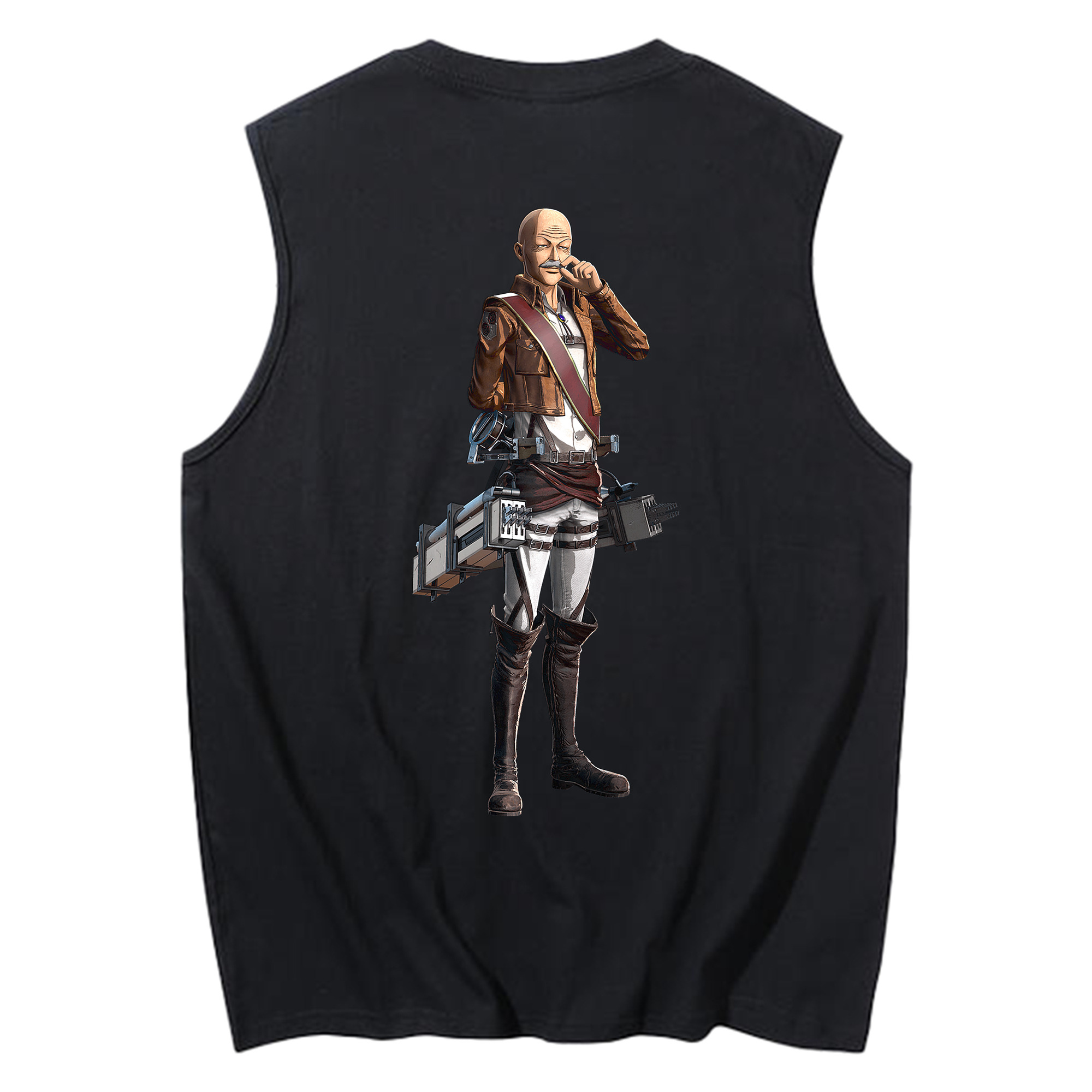 （画像用） 進撃の巨人 ドット·ピクシス Attack on Titan Dot Pixis コットン100％タンクトップ（背面プリント）