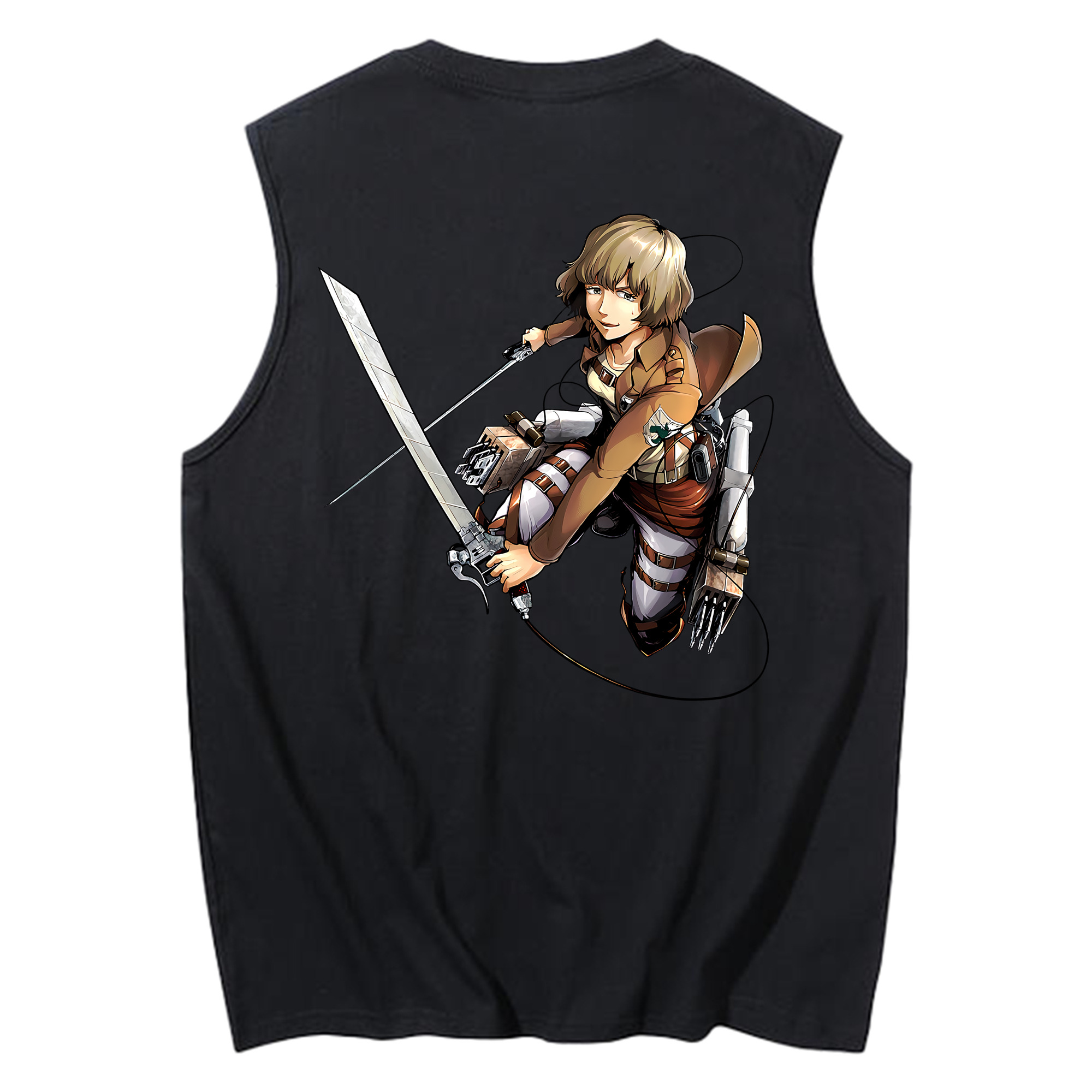 （画像用） 進撃の巨人 ヒツチ Attack on Titan Hitch コットン100％タンクトップ（背面プリント）