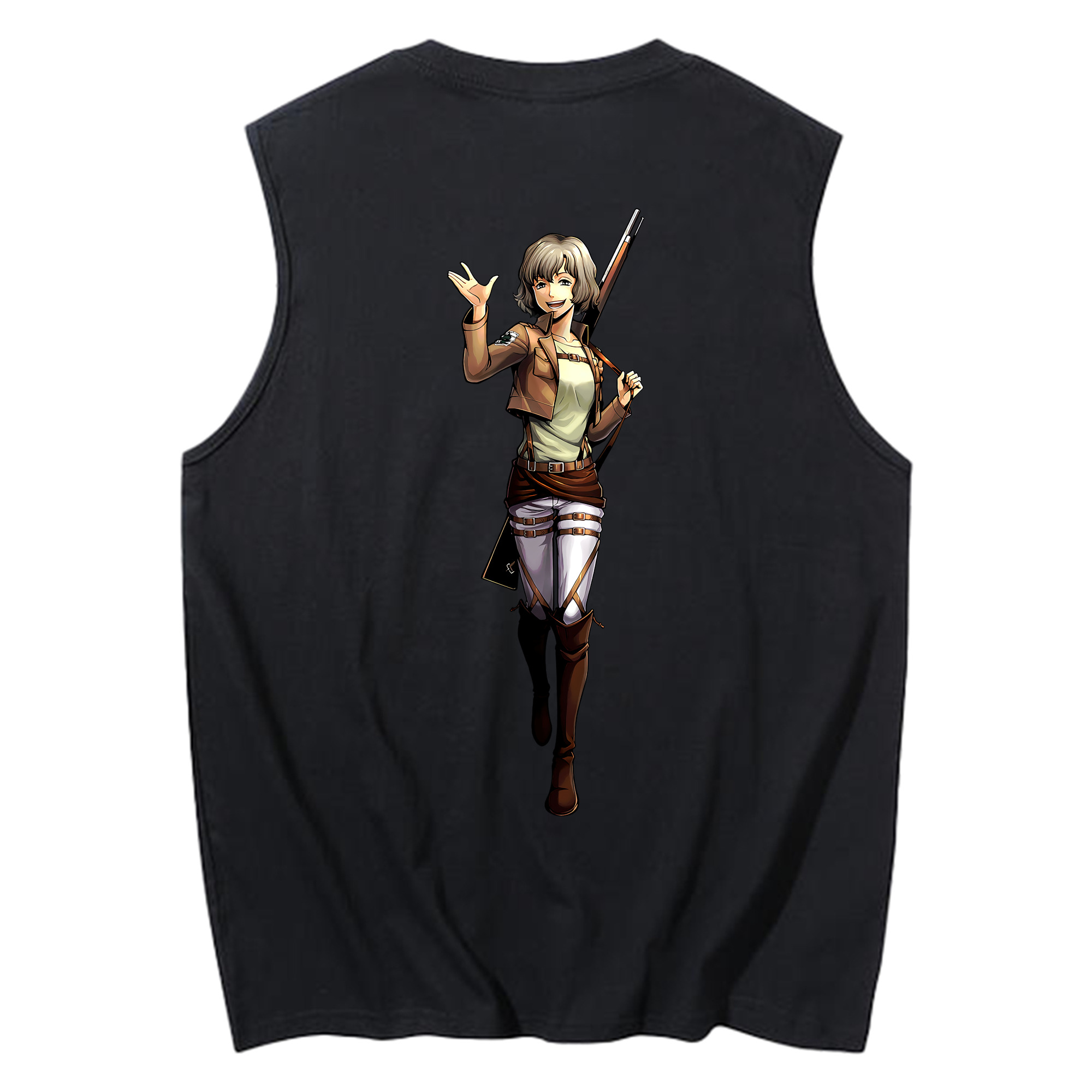 （画像用） 進撃の巨人 ヒツチ Attack on Titan Hitch コットン100％タンクトップ（背面プリント）