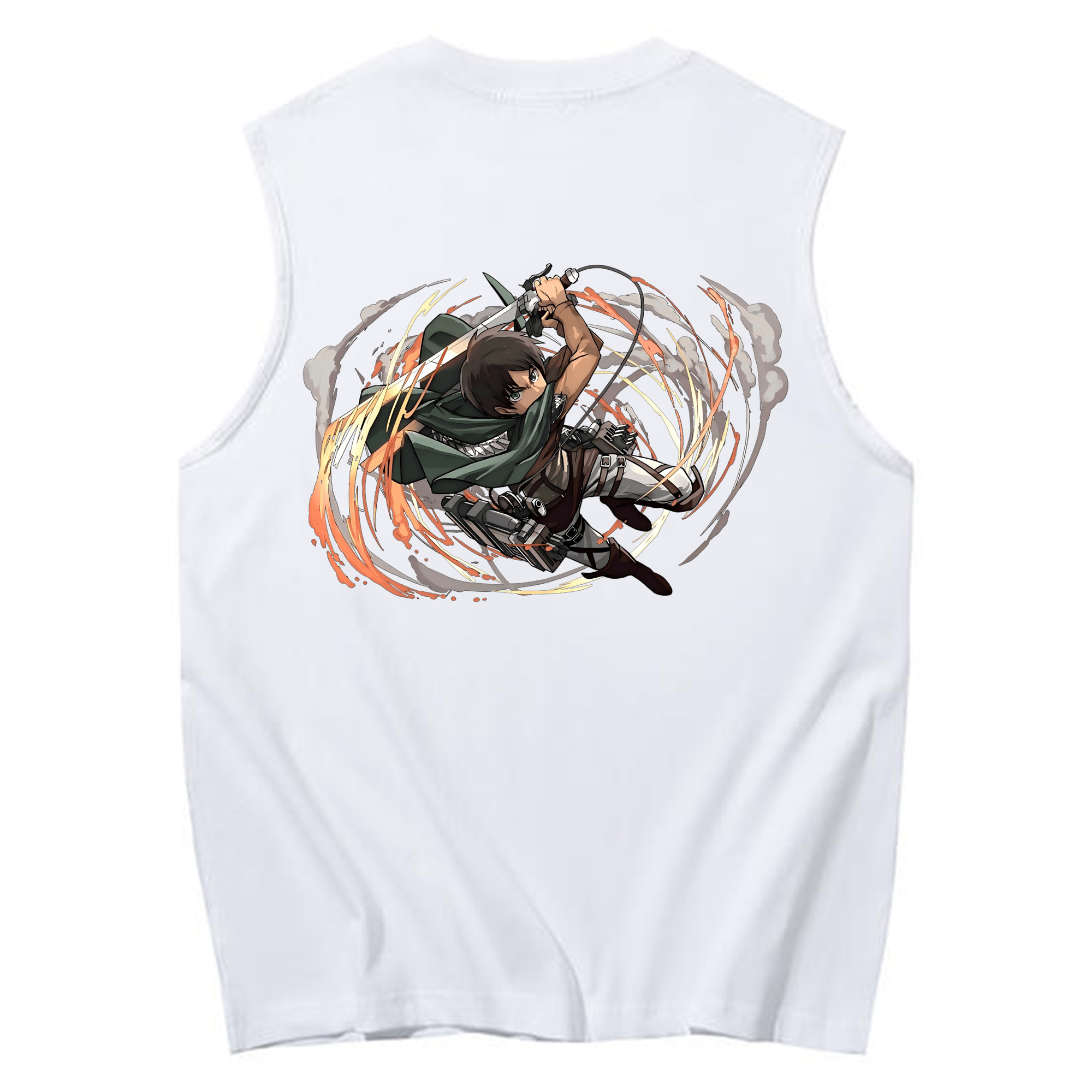 （画像用） 進撃の巨人 エレン･イェーガー Attack on Titan Eren Jäger コットン100％タンクトップ（背面プリント）