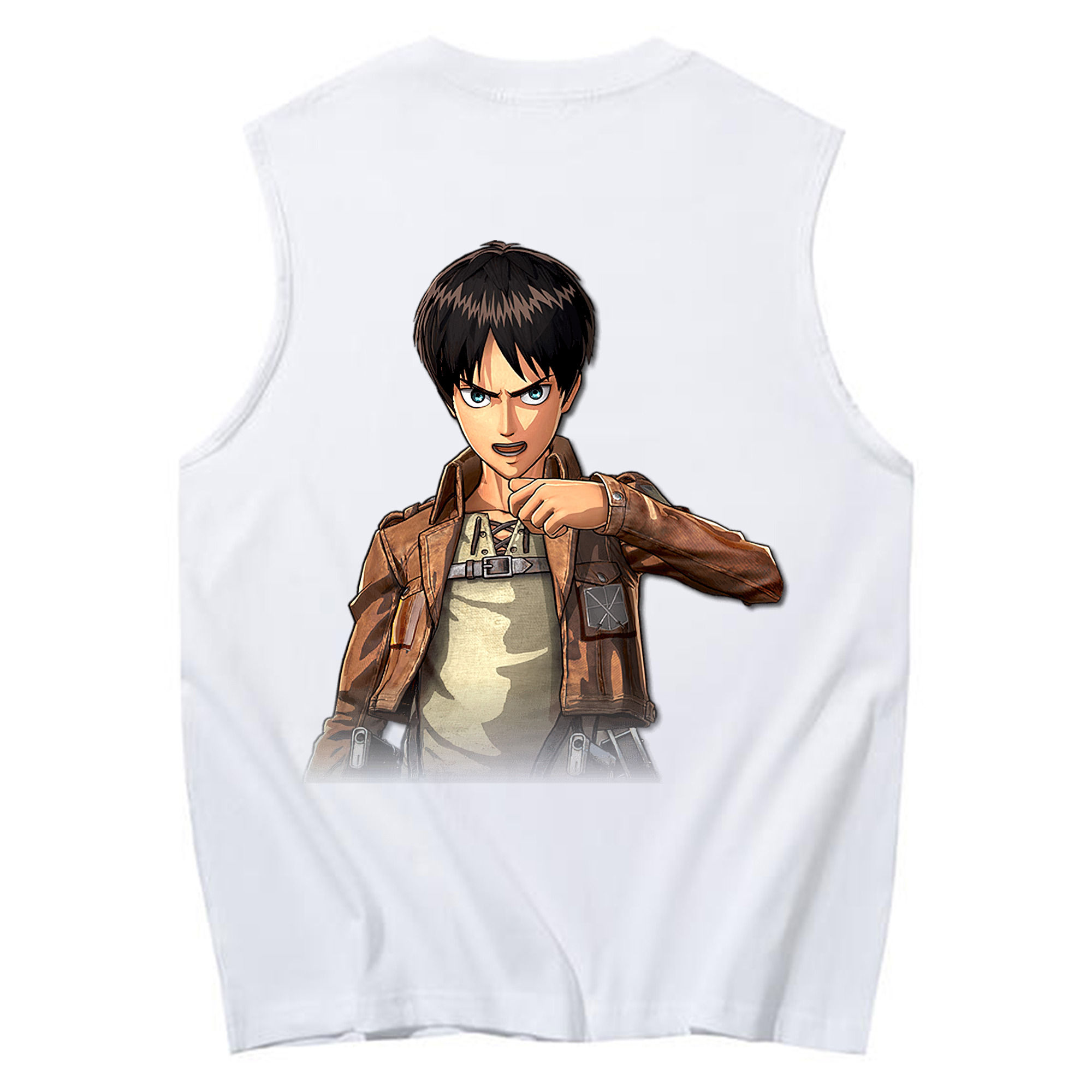 （画像用） 進撃の巨人 エレン･イェーガー Attack on Titan Eren Jäger コットン100％タンクトップ（背面プリント）