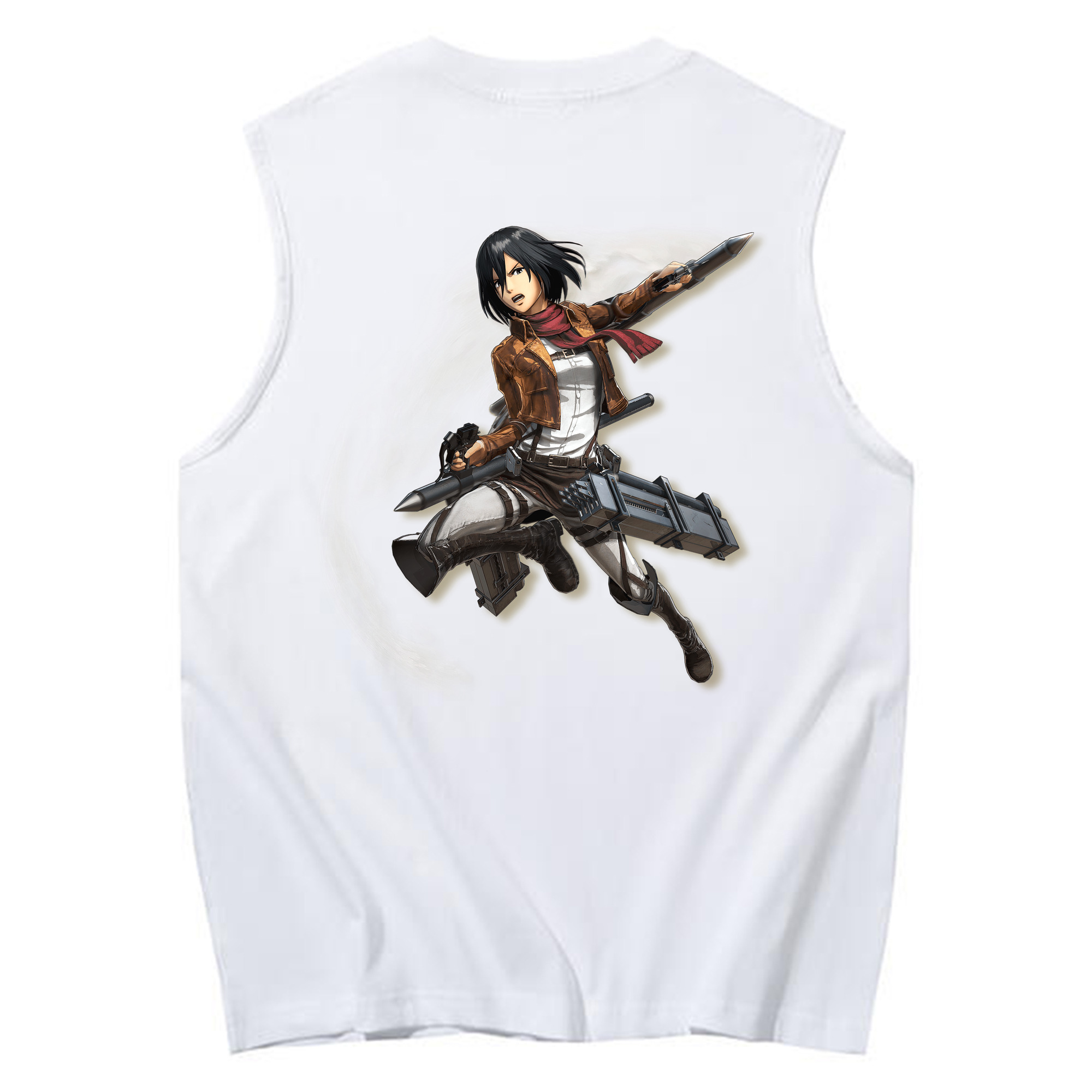 （画像用） 進撃の巨人 ミカサ·アッカーマン Attack on Titan Mikasa Ackerman コットン100％タンクトップ（背面プリント）