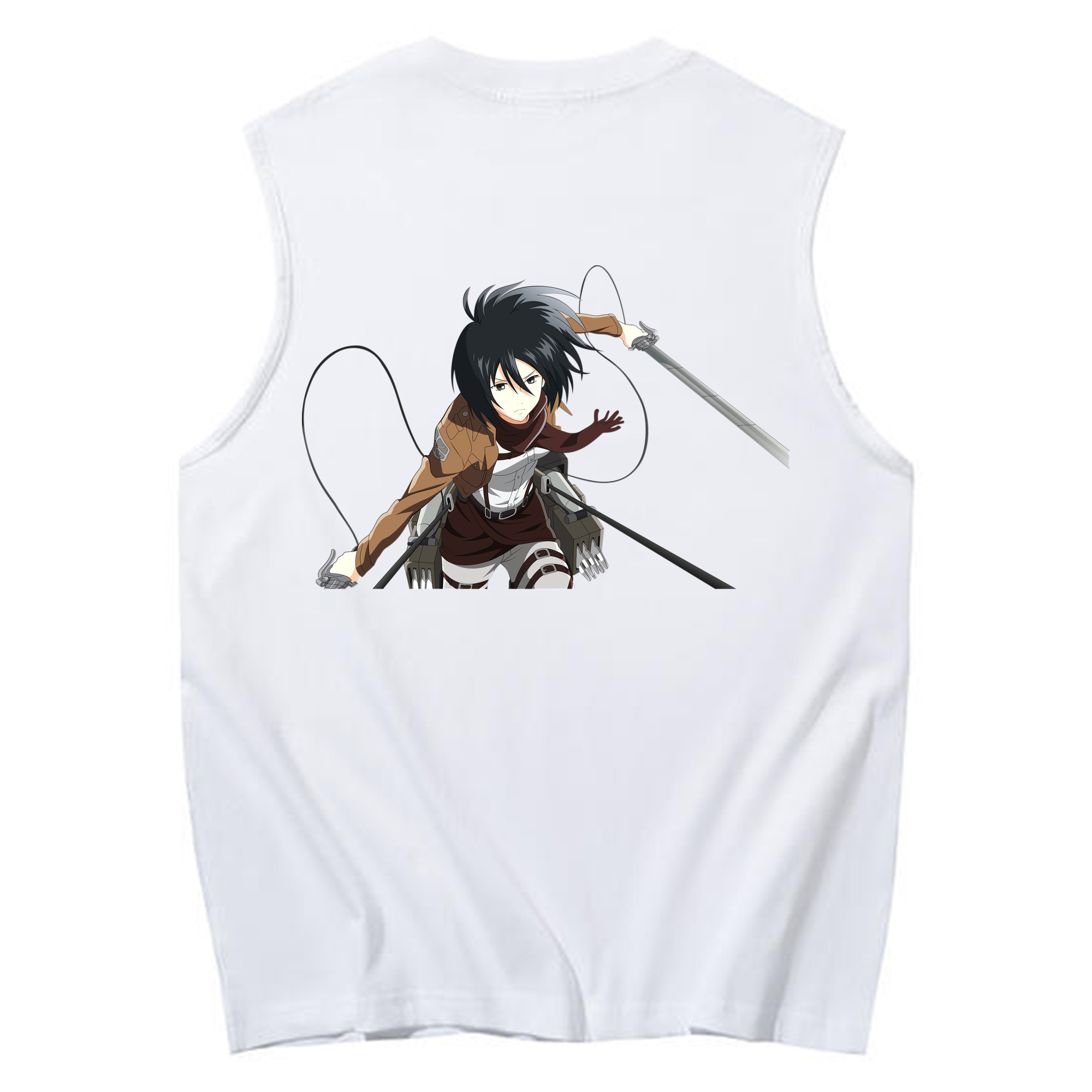 （画像用） 進撃の巨人 ミカサ·アッカーマン Attack on Titan Mikasa Ackerman コットン100％タンクトップ（背面プリント）