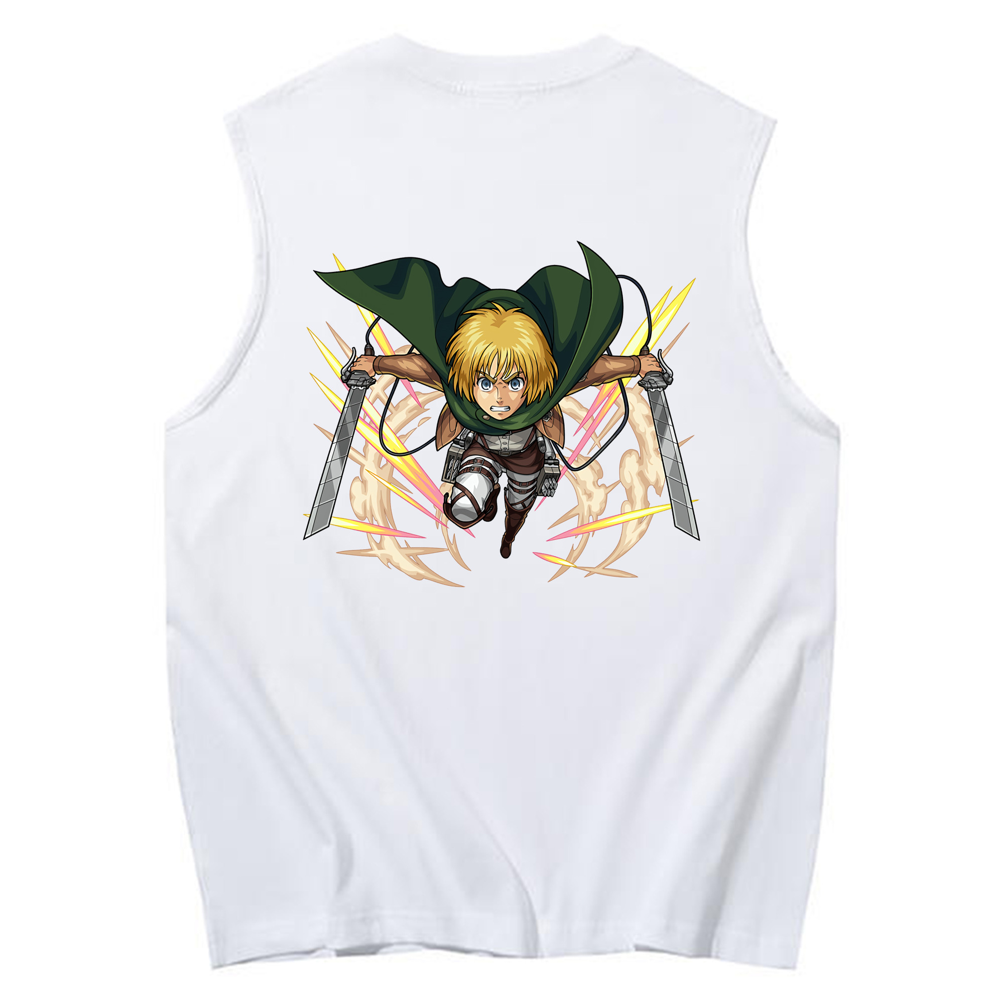 （画像用） 進撃の巨人 アルミン·アルレルト Attack on Titan Armin Arlert コットン100％タンクトップ（背面プリント）