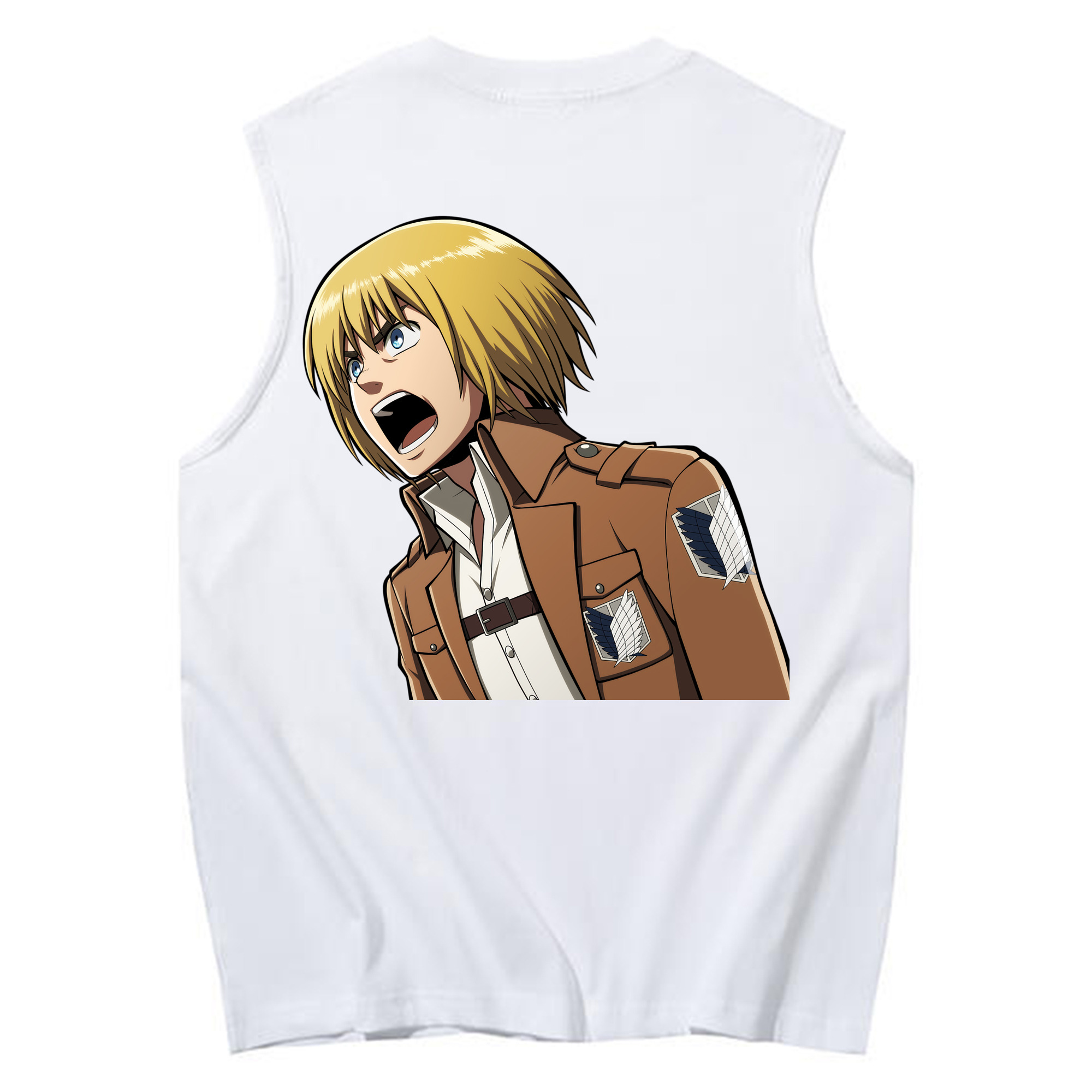 （画像用） 進撃の巨人 アルミン·アルレルト Attack on Titan Armin Arlert コットン100％タンクトップ（背面プリント）