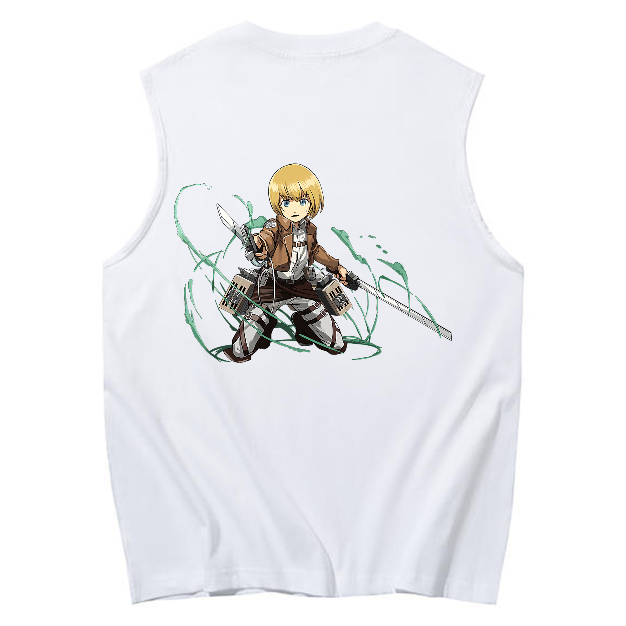 （画像用） 進撃の巨人 アルミン·アルレルト Attack on Titan Armin Arlert コットン100％タンクトップ（背面プリント）