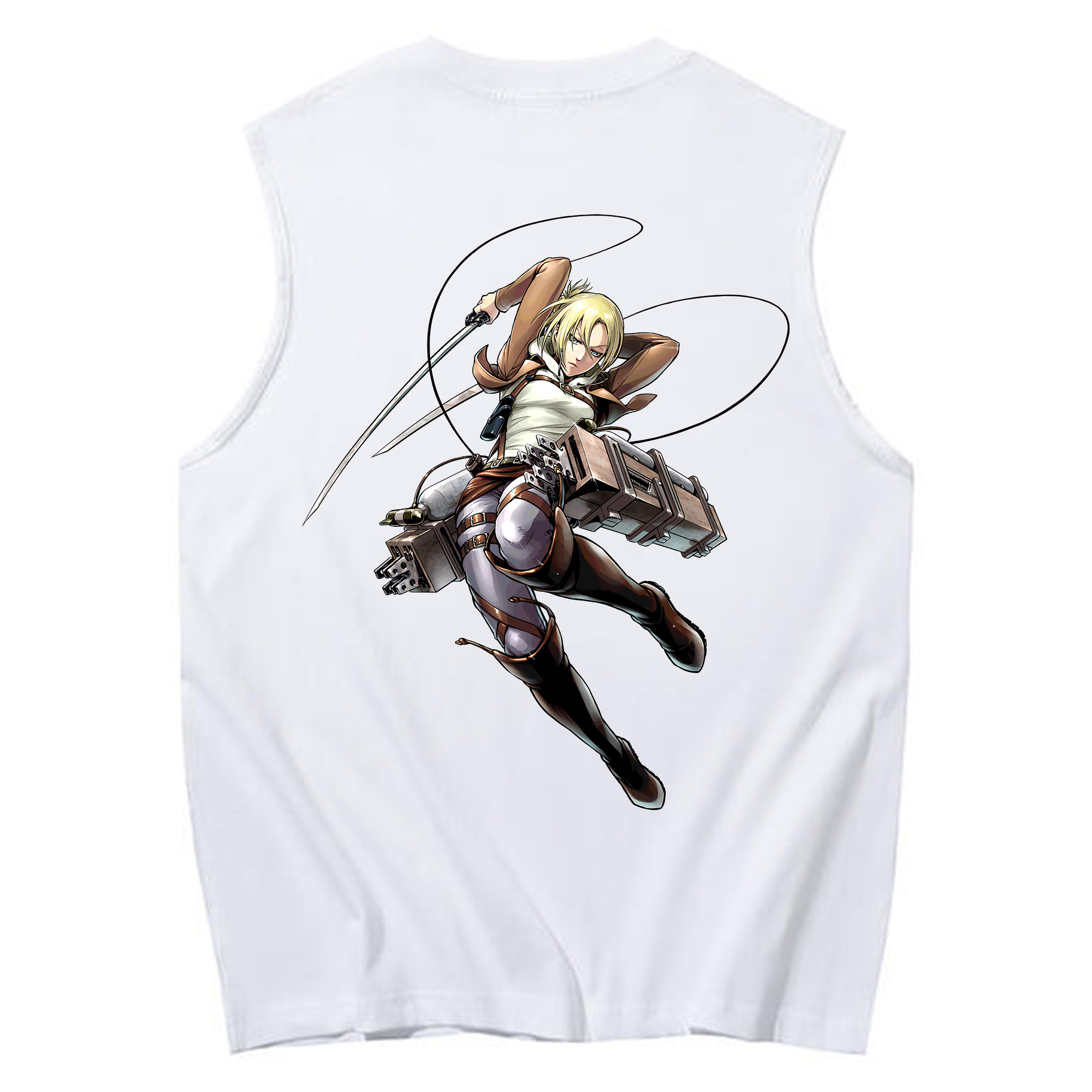 （画像用） 進撃の巨人 アニ・レオンハート Attack on Titan Annie Leonhart コットン100％タンクトップ（背面プリント）